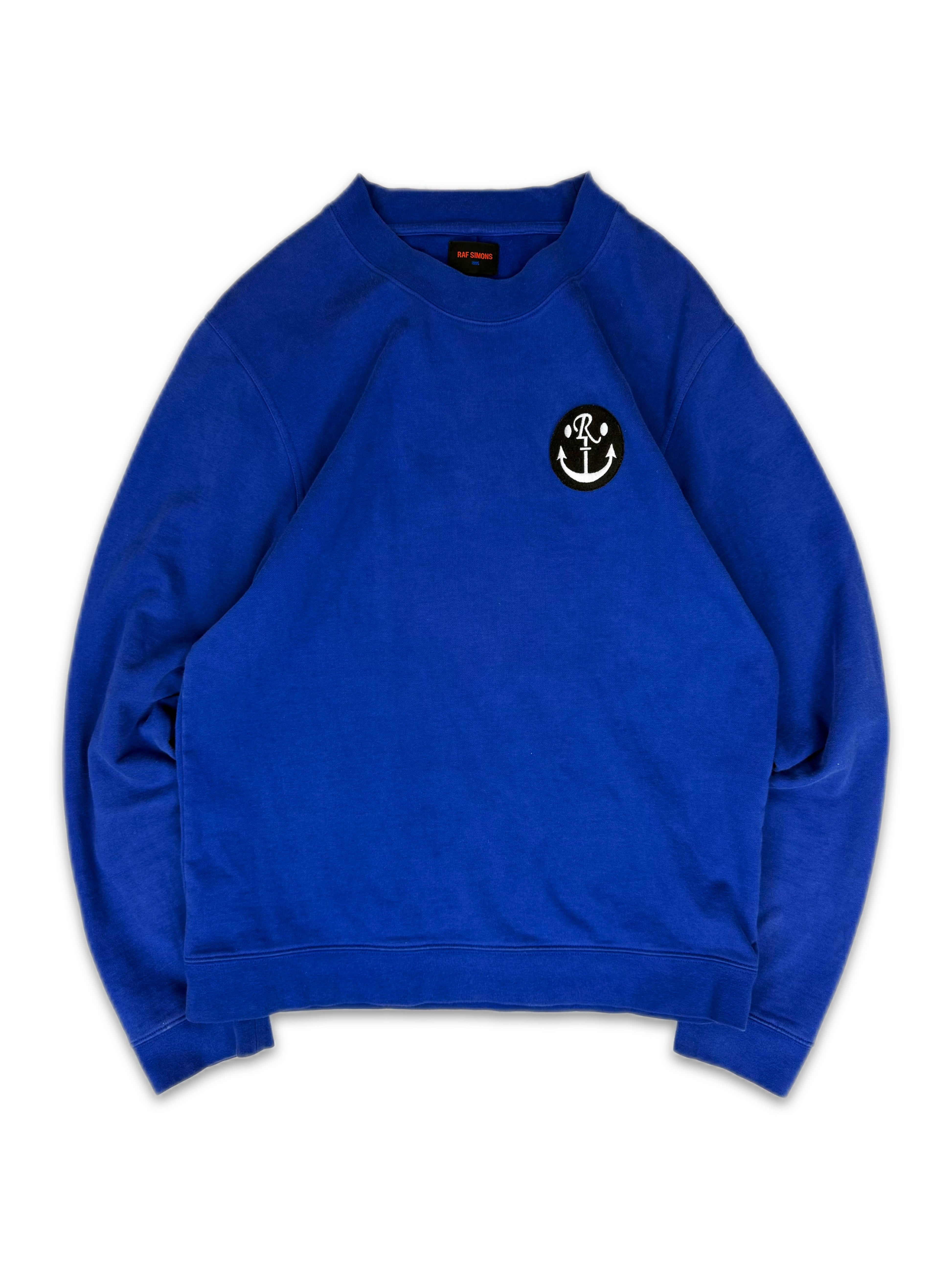 1995 Raf Simons ‘Anchor’ Patch Blue Heavy Weight Crewneck