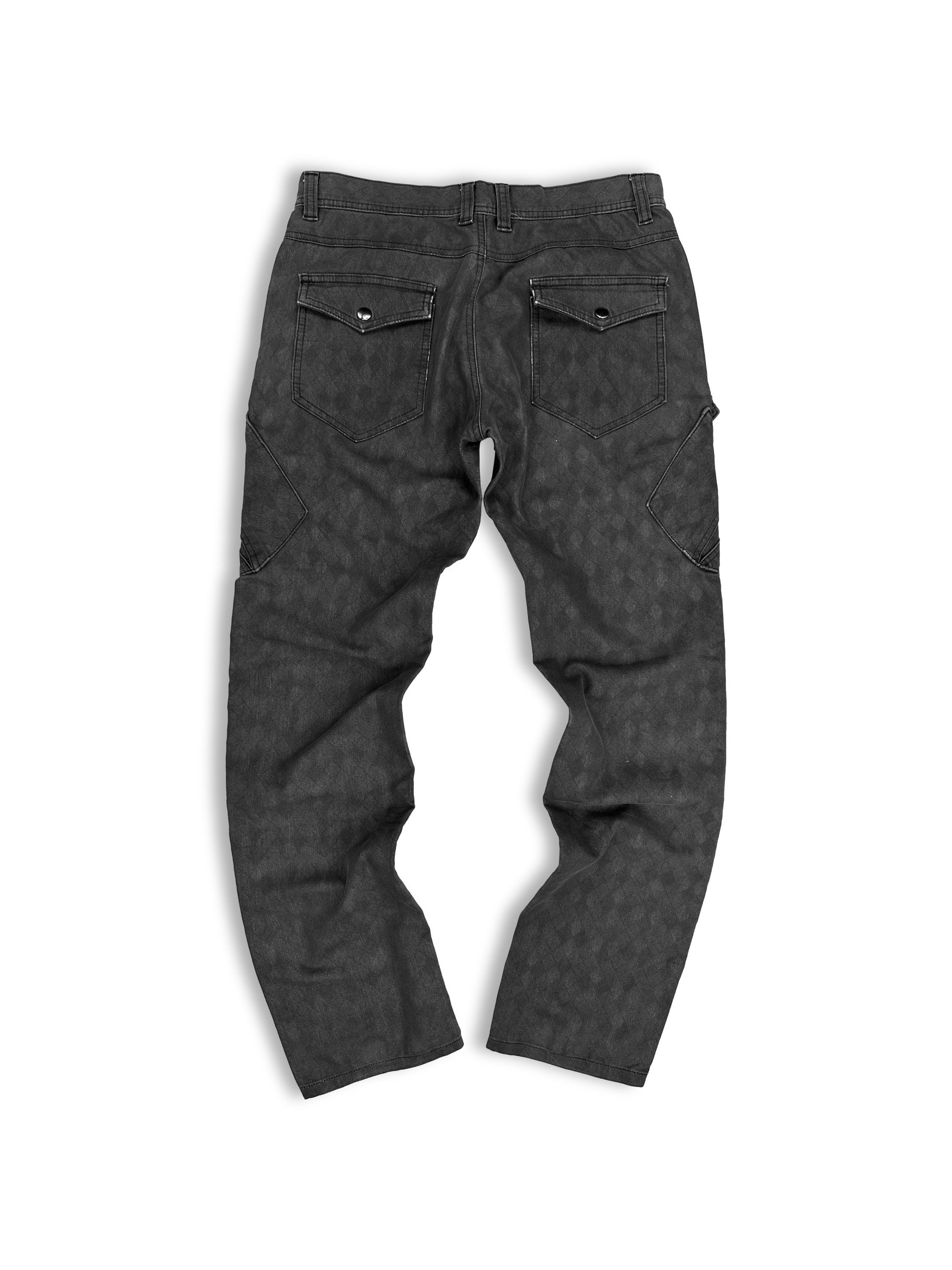 Semantic Design Multi Pocket Grey Checkered Cargo Pants