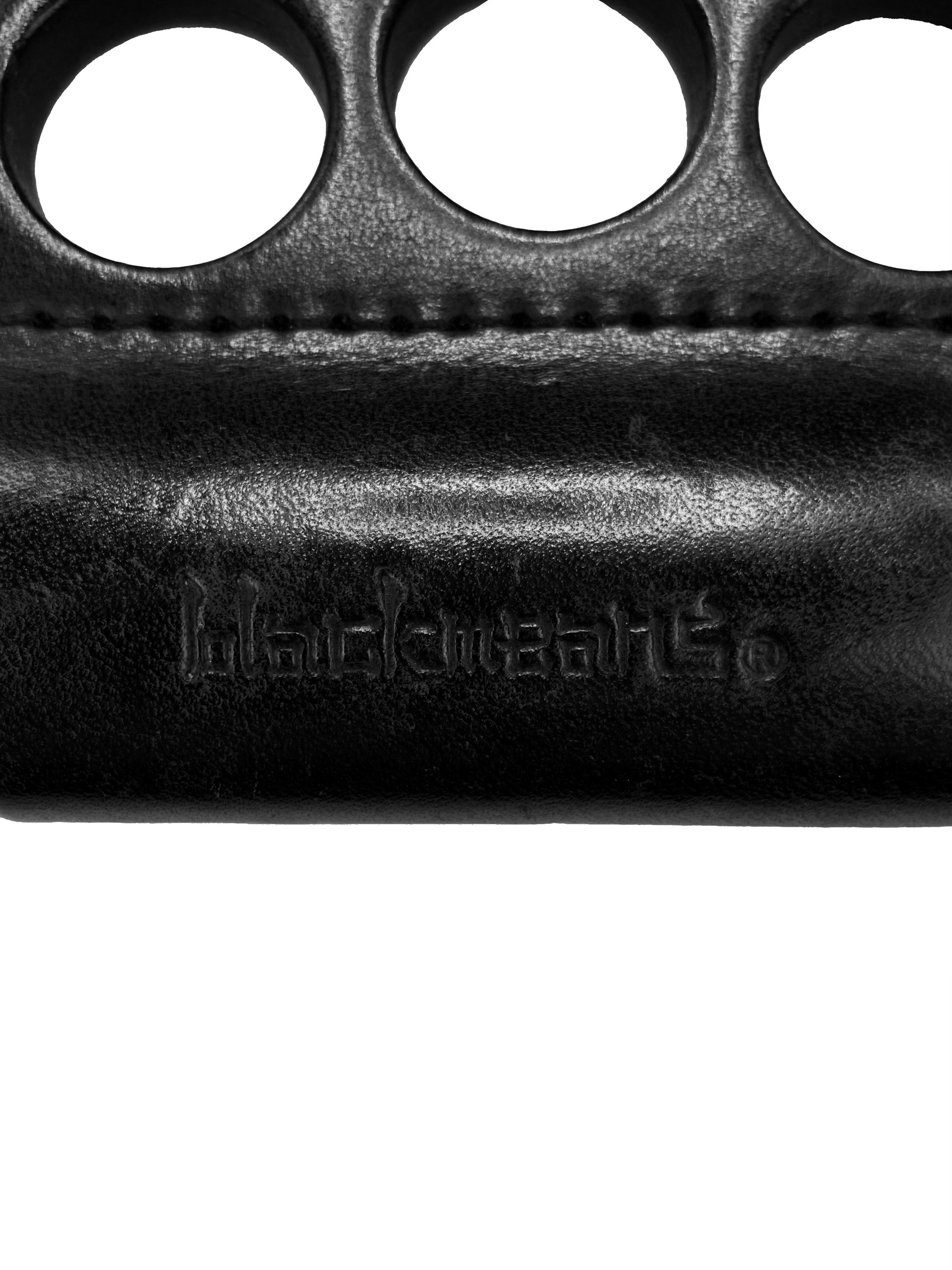 Blackmeans Leather Brass Knuckles Duster Lighter holder