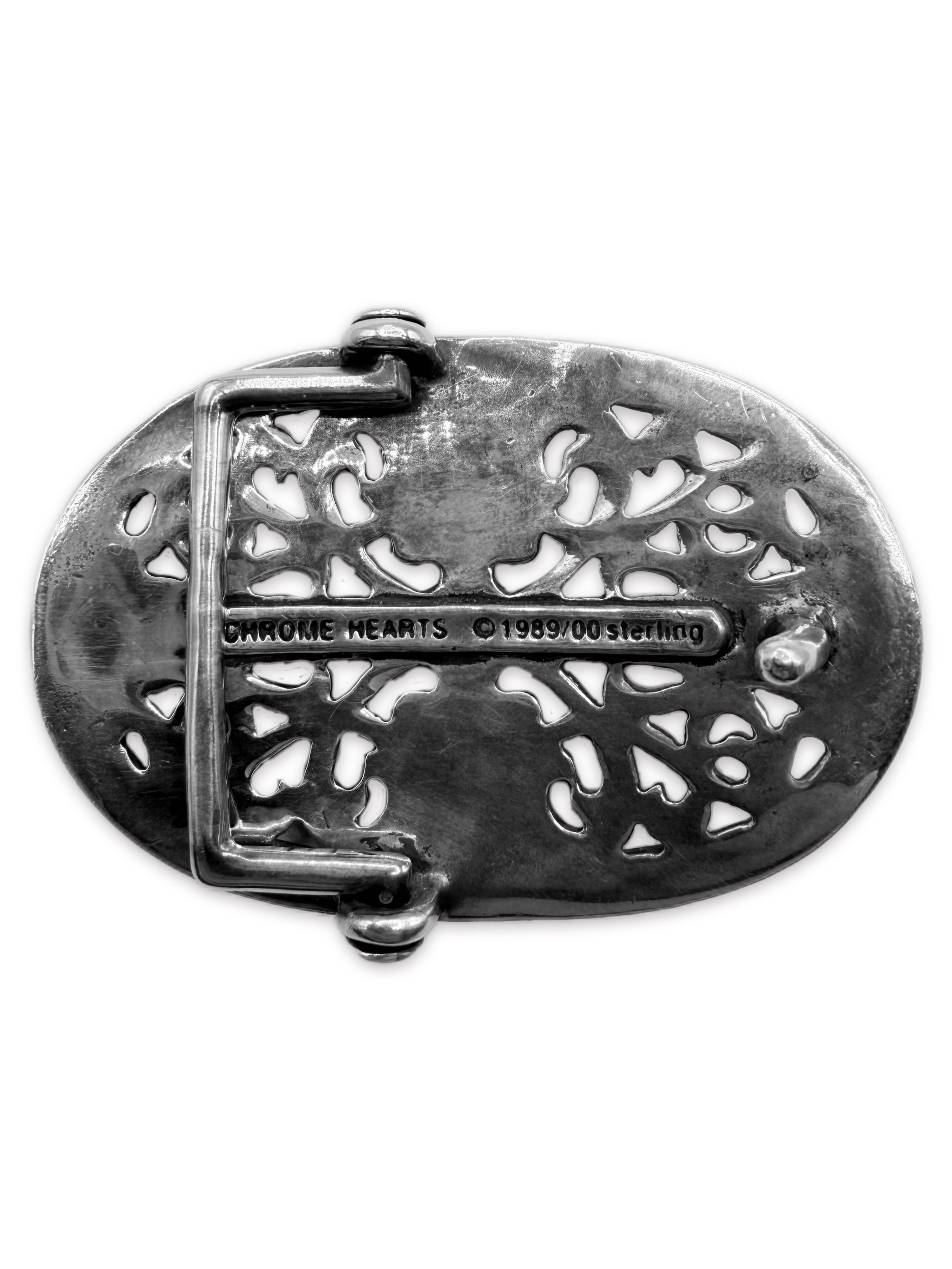 Chrome Hearts 1.5 inch .925 Silver Oval Belt Buckle