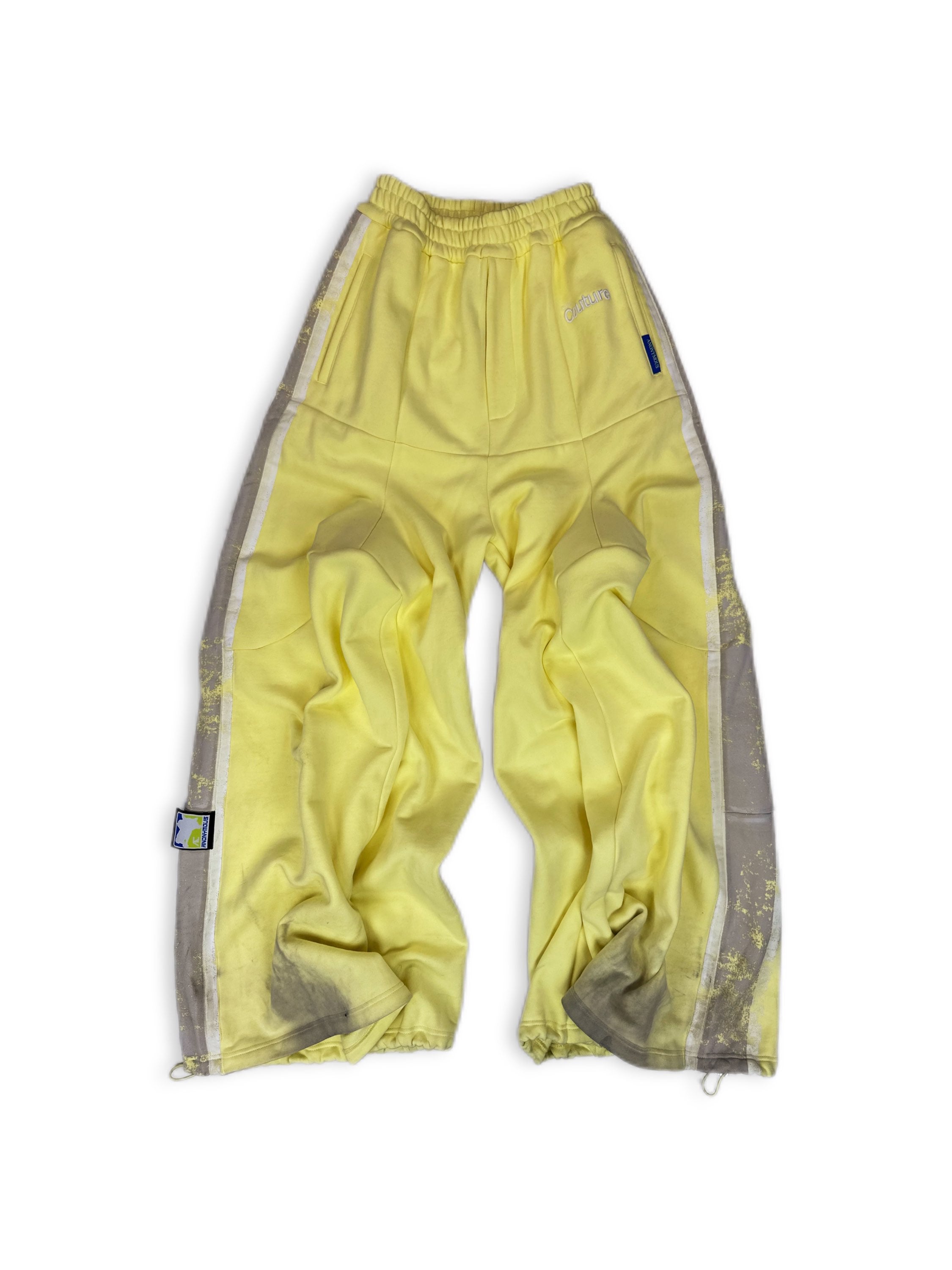 Anonymous Club Yellow Striped Super Baggy Elasticated Sweat Pants