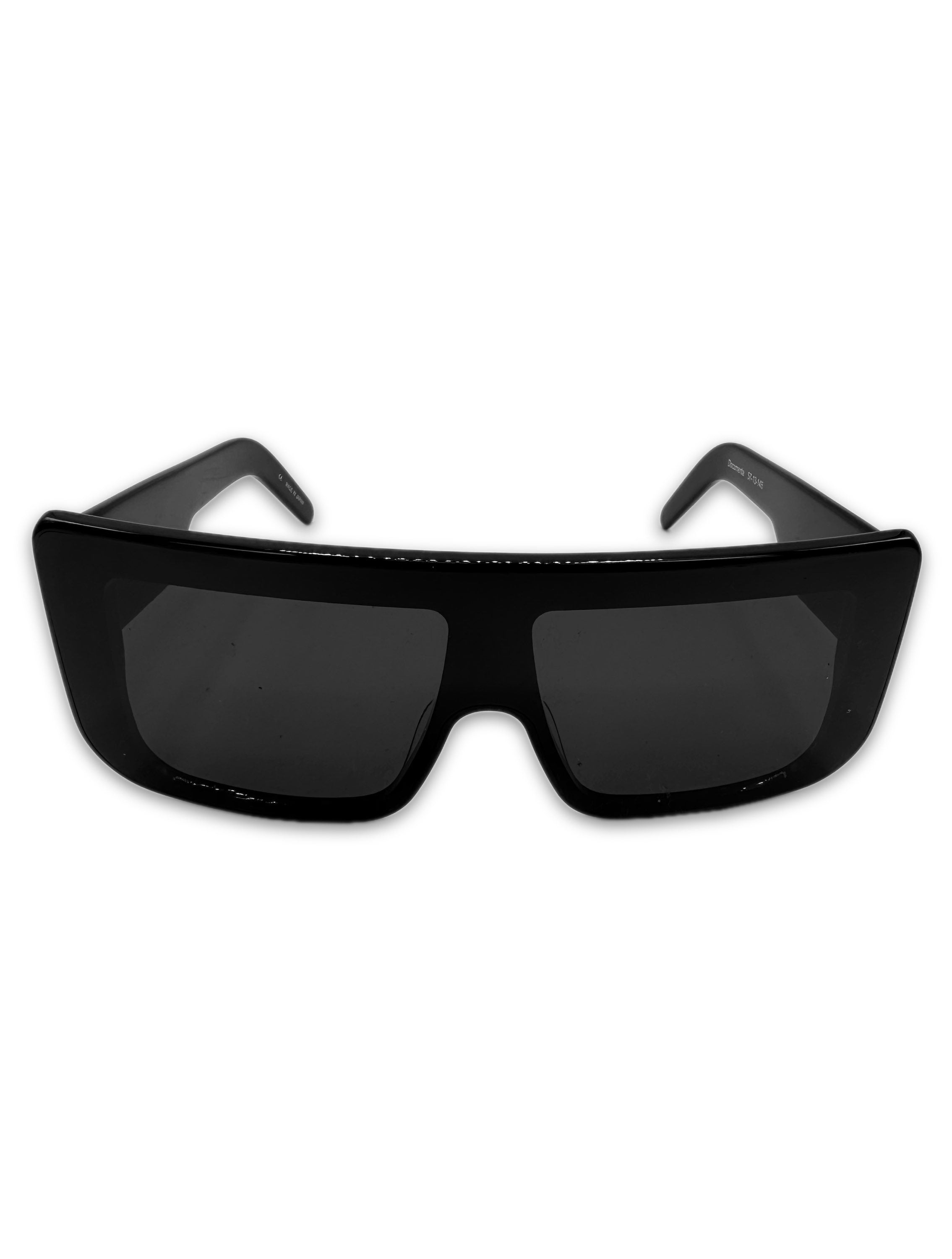 Rick Owens ‘Phleg’ Square Black Glossy Sunglasses