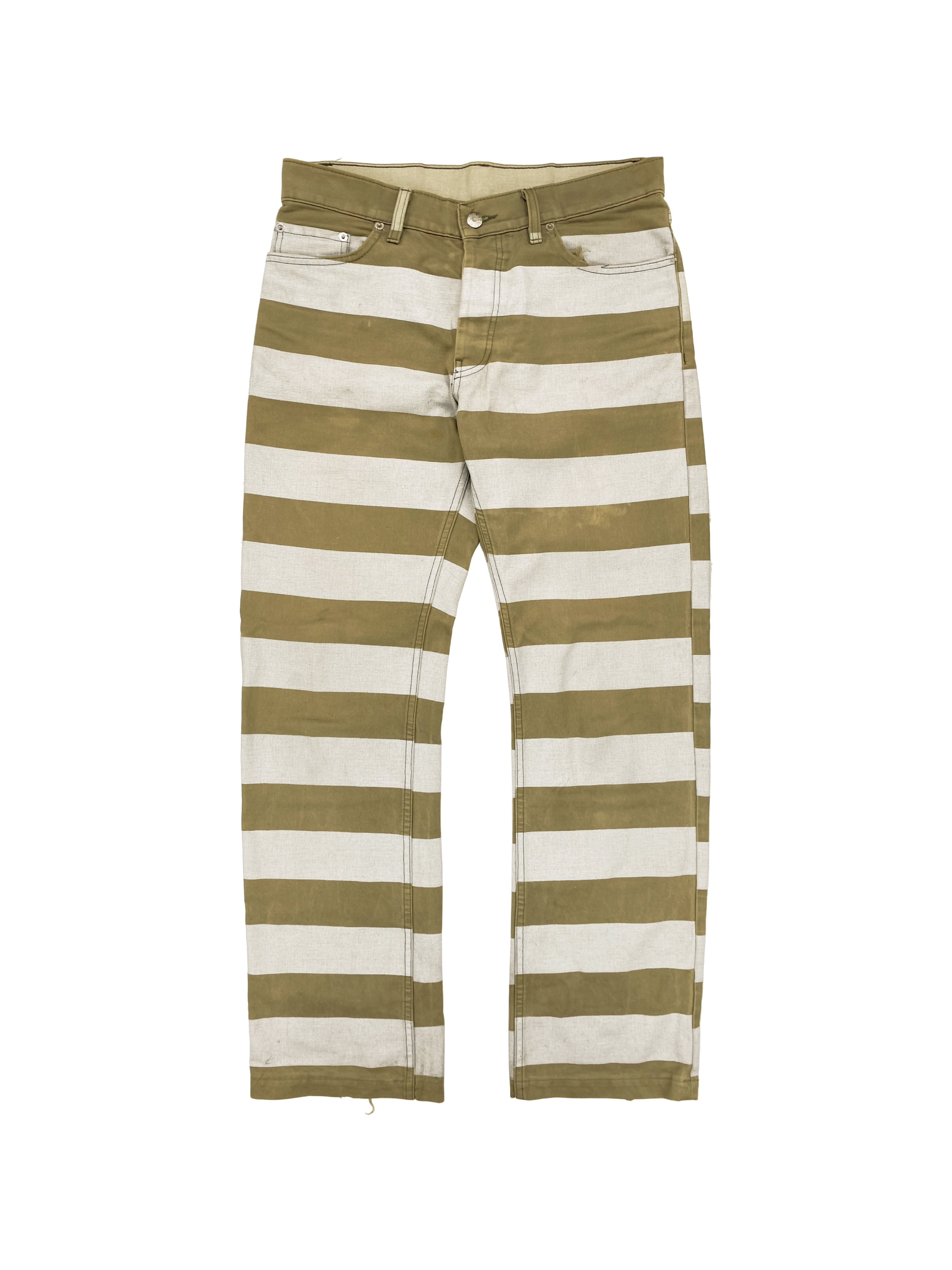 SS99 Helmut Lang “Prisoner” Olive Striped Denim