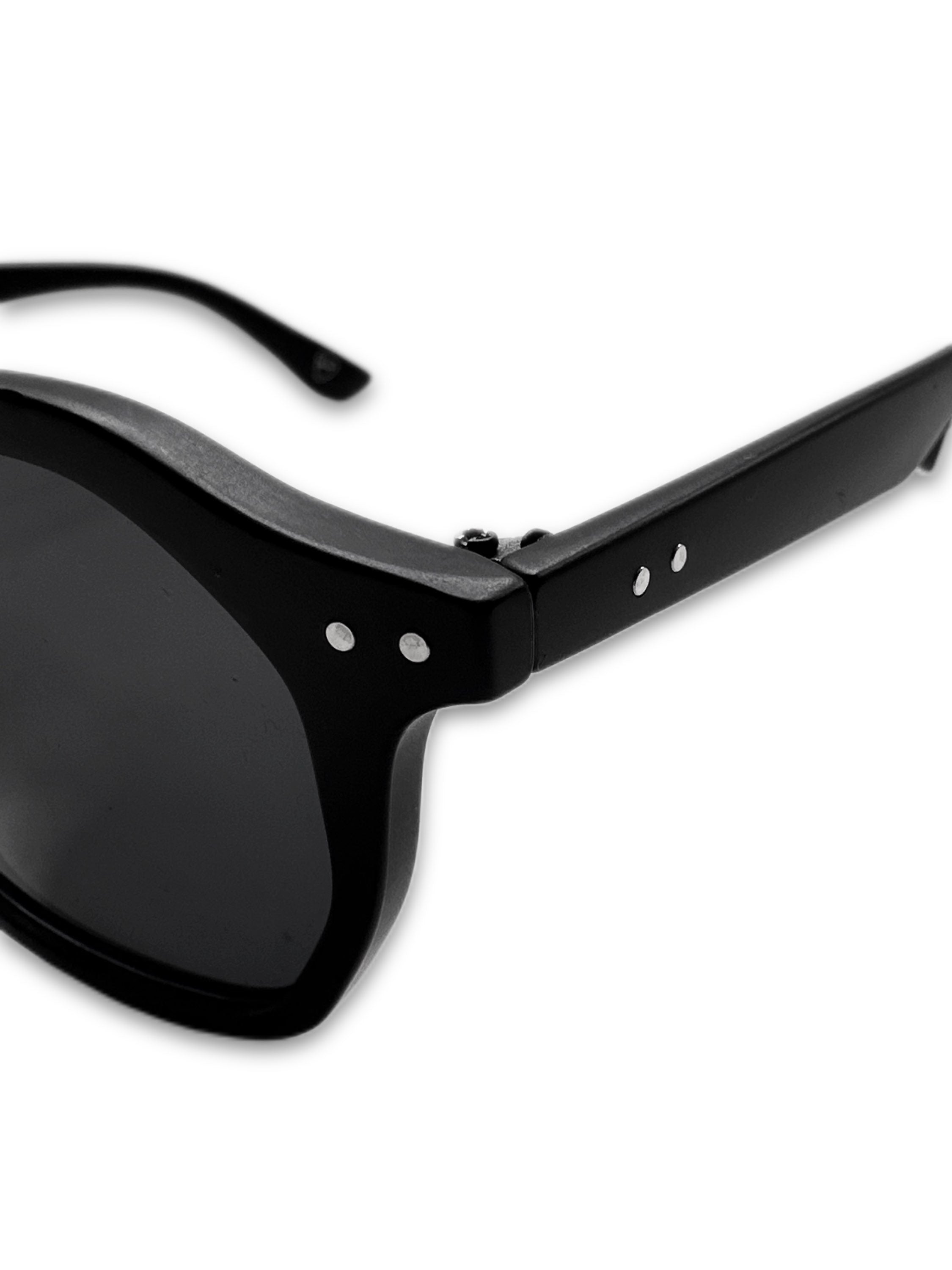00s Number (N)ine Matte Black Rounded Tinted Sunglasses