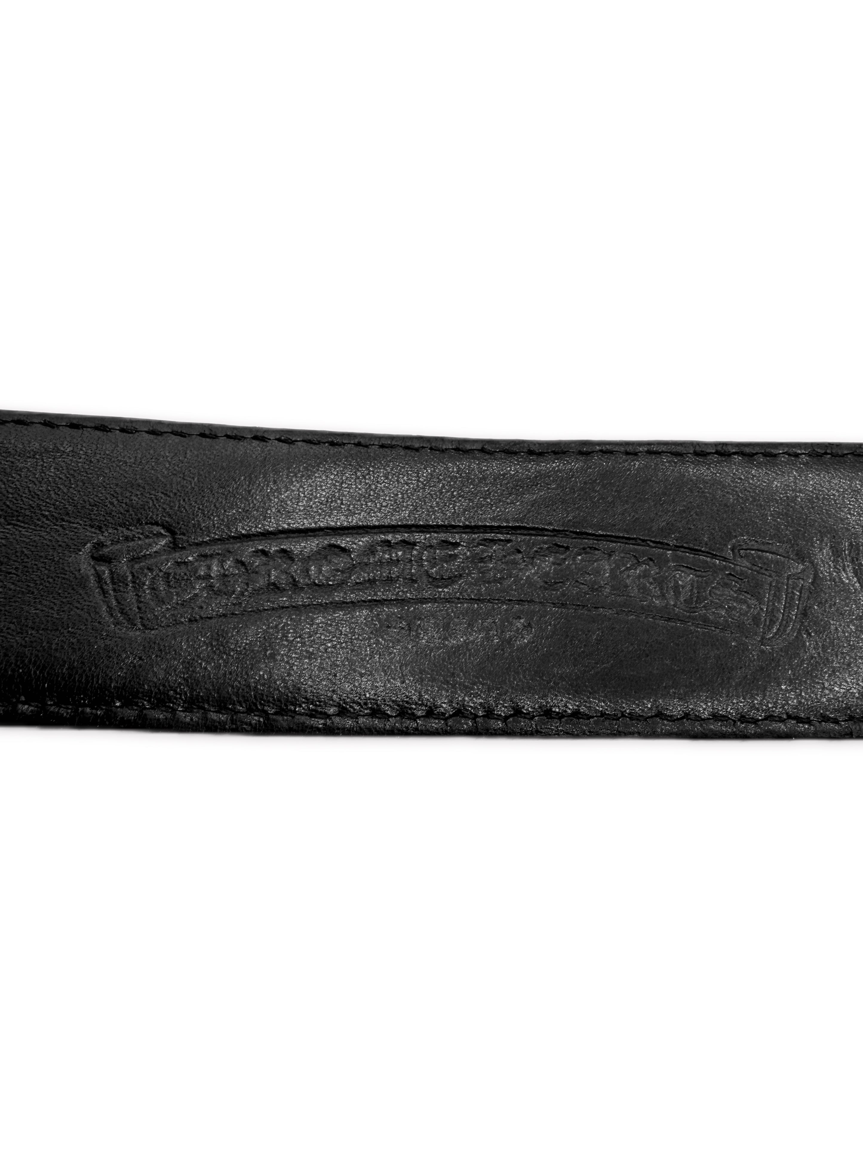 Chrome Hearts 3 Piece Western Black Leather .925 Silver Belt