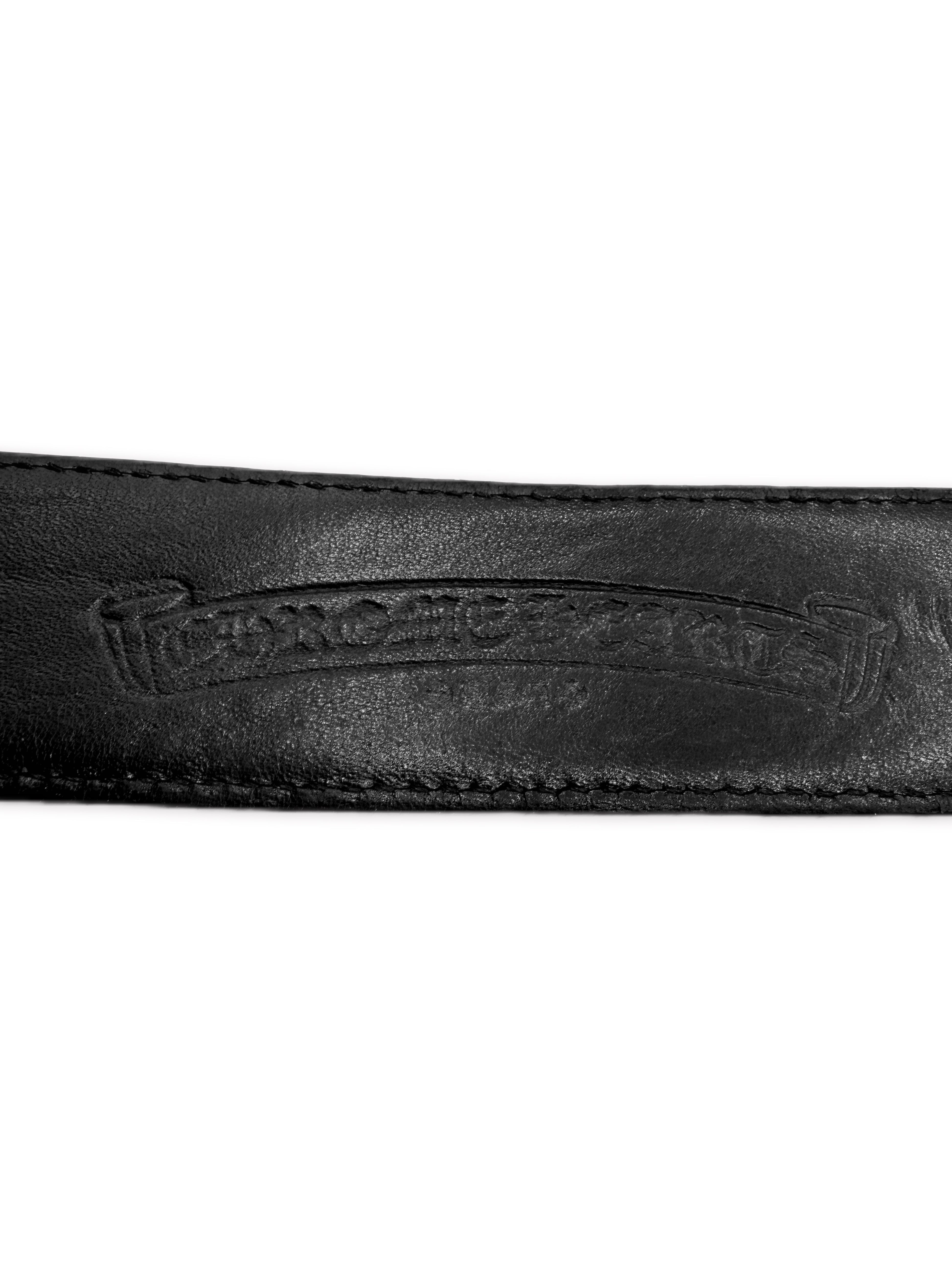 Chrome Hearts 3 Piece Western Black Leather .925 Silver Belt