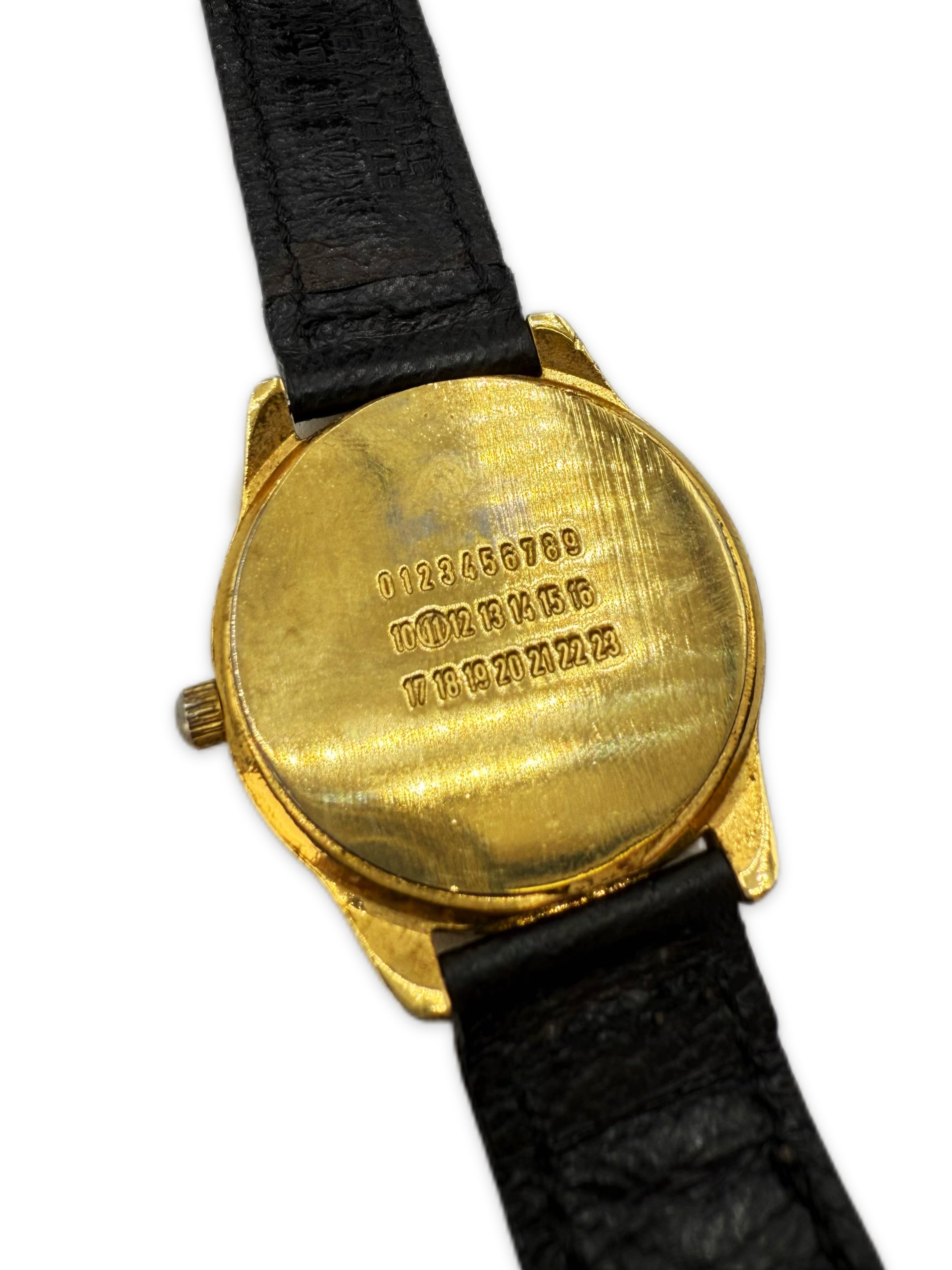 Maison Margiela Faceless Gold Leather Watch Bracelet