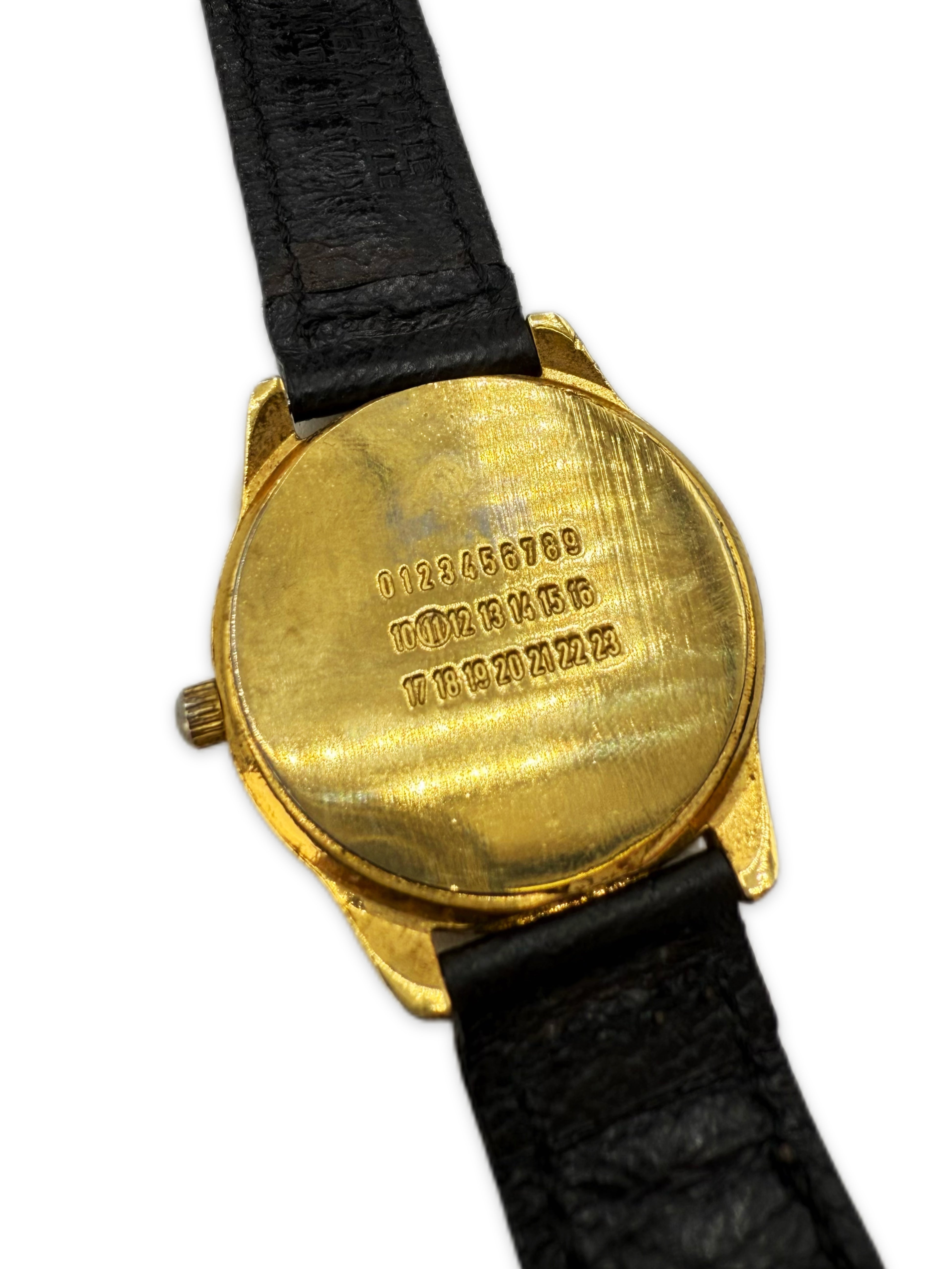 Maison Margiela Faceless Gold Leather Watch Bracelet