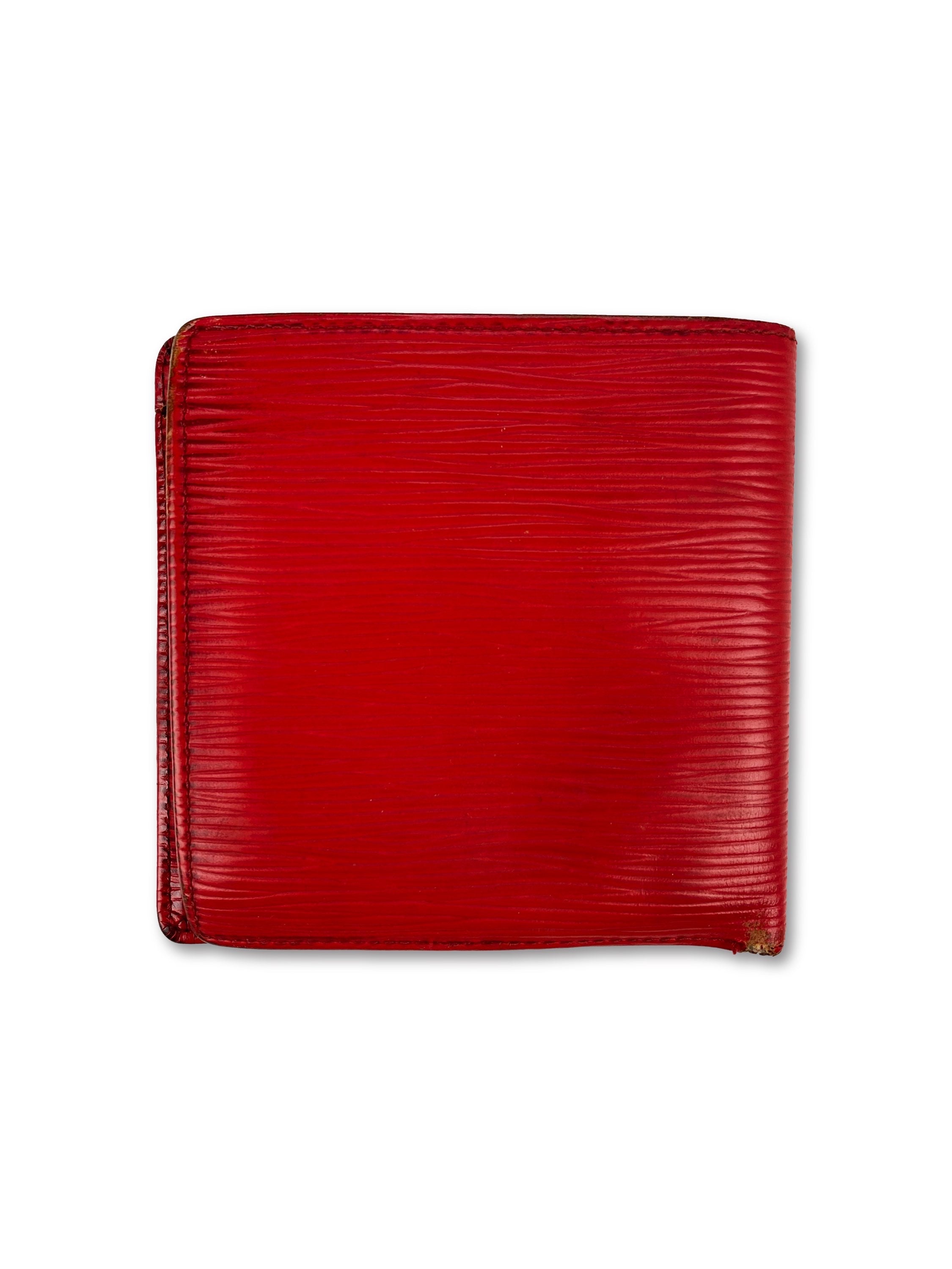 Louis Vuitton Cherry Red Epi Embossed LV Logo Bifold Wallet