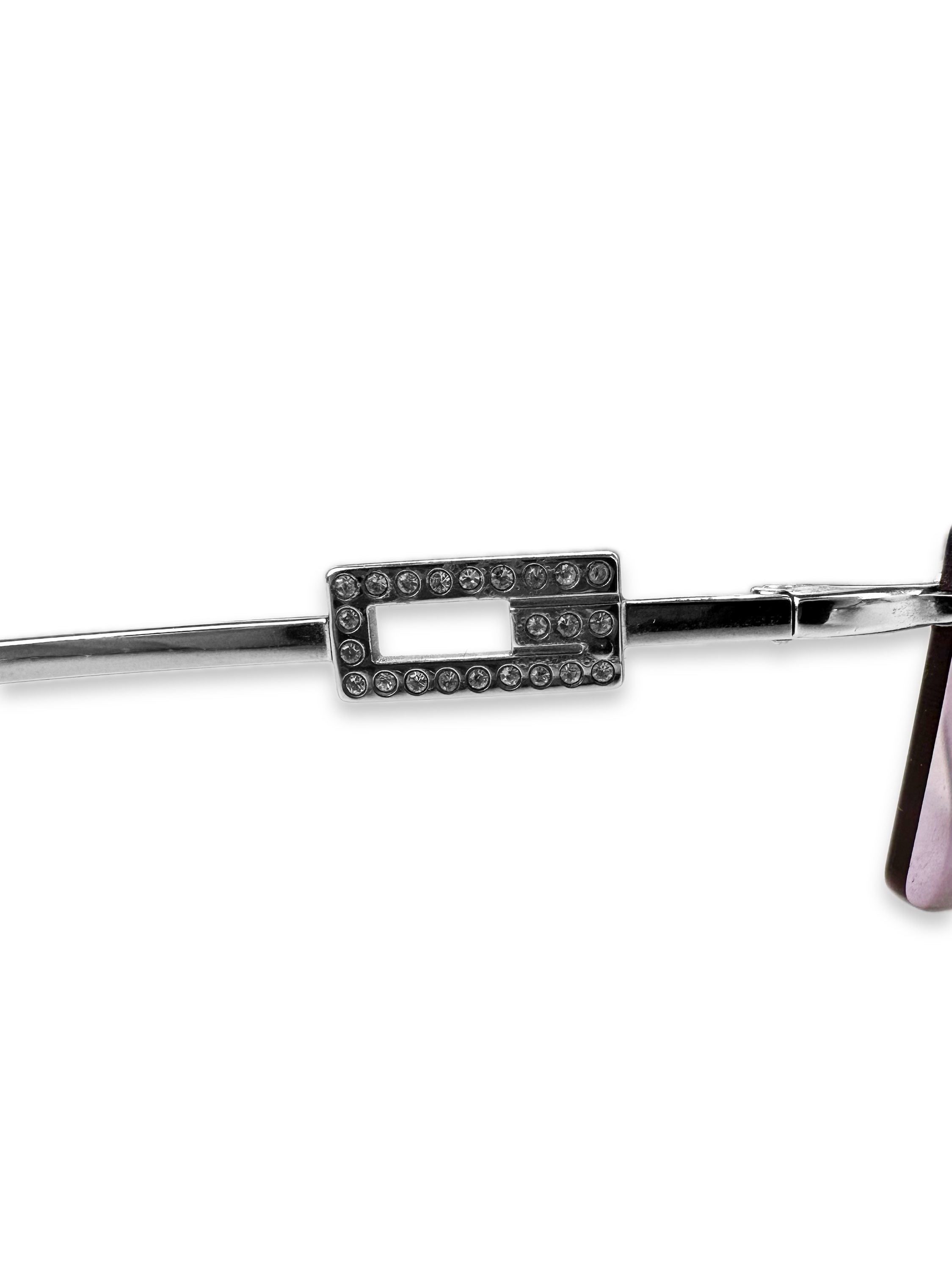 00s Gucci Rose Tint Swarovski Crystal ‘G’ Logo Sunglasses