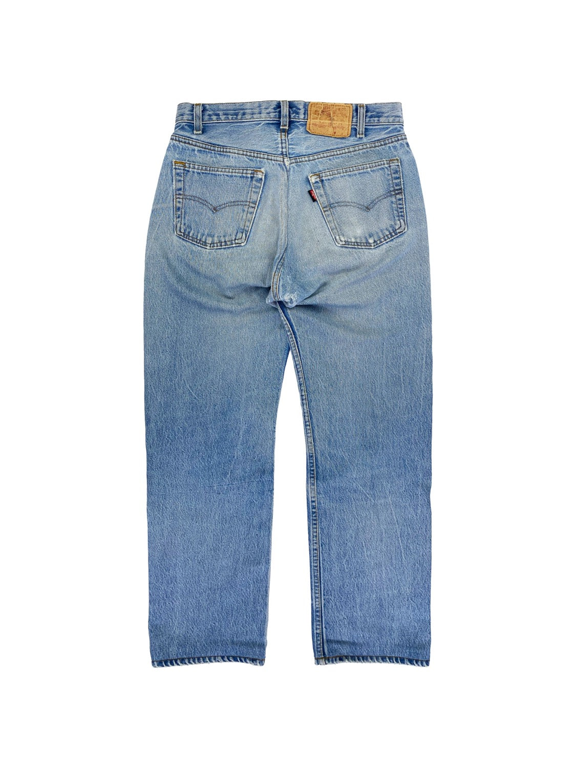 FW18 Vetements x Levi’s Embroidered Crotch Logo Light Wash Denim