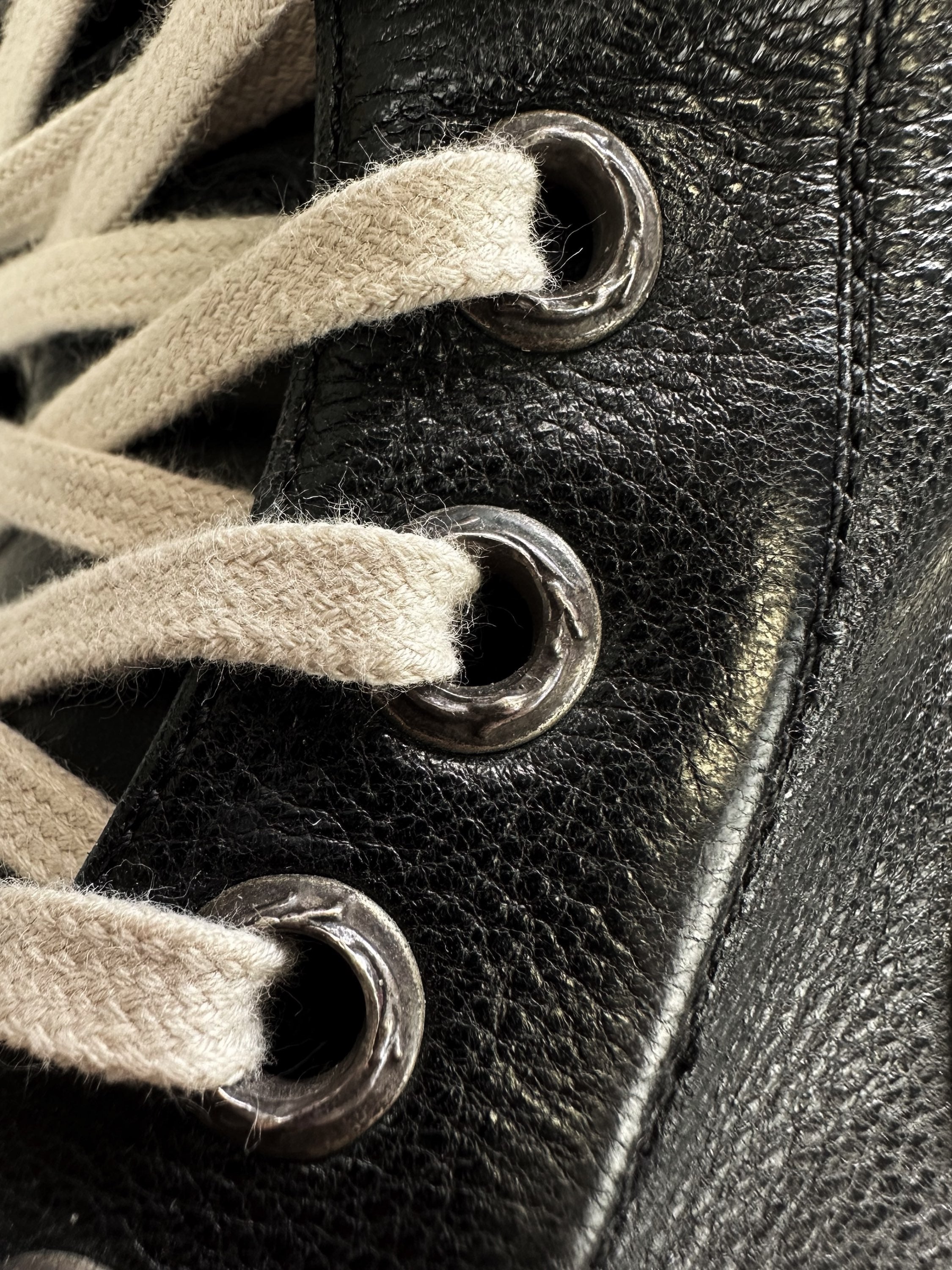 Chrome Hearts x Rick Owens .925 Silver Black Leather Geobasket Sneakers