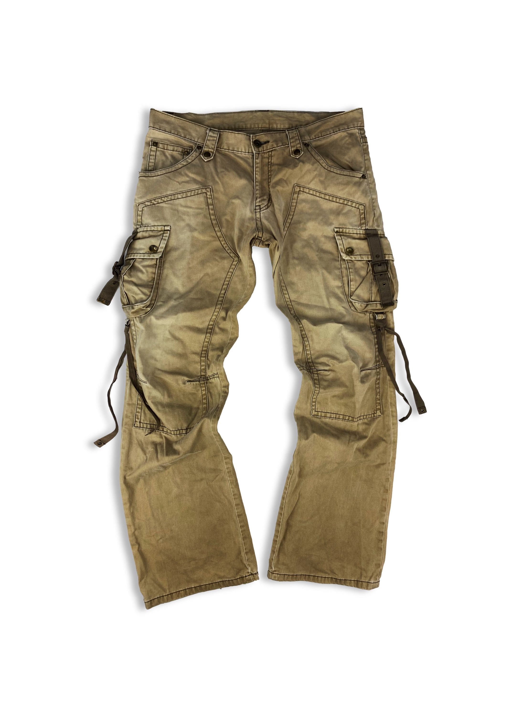 00s Tete Homme Tan Multi Pocket Bondage Carpenter Cargo Pants