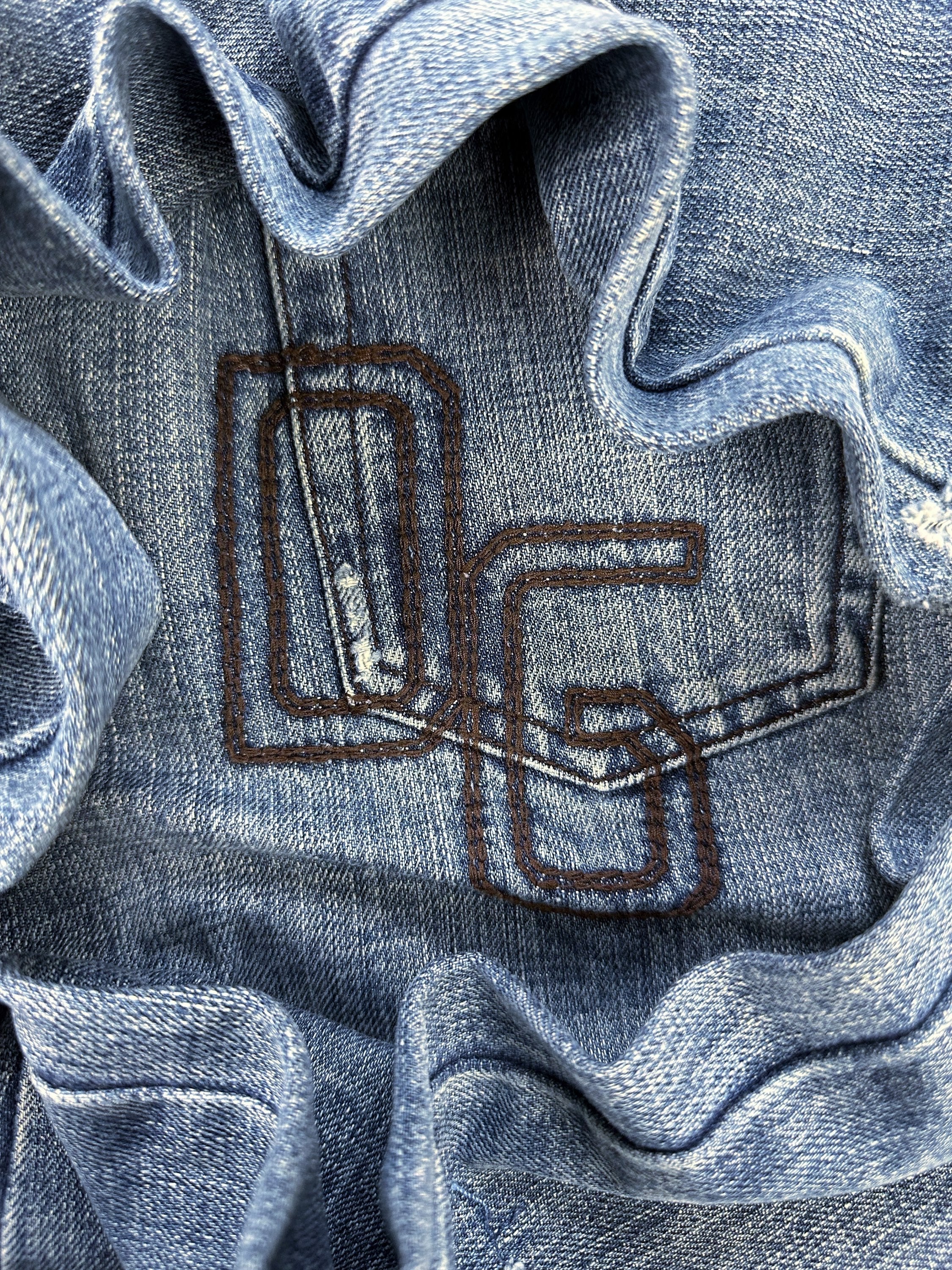 00s Dolce &amp; Gabbana Embroidered ‘DG’ Distressed Denim