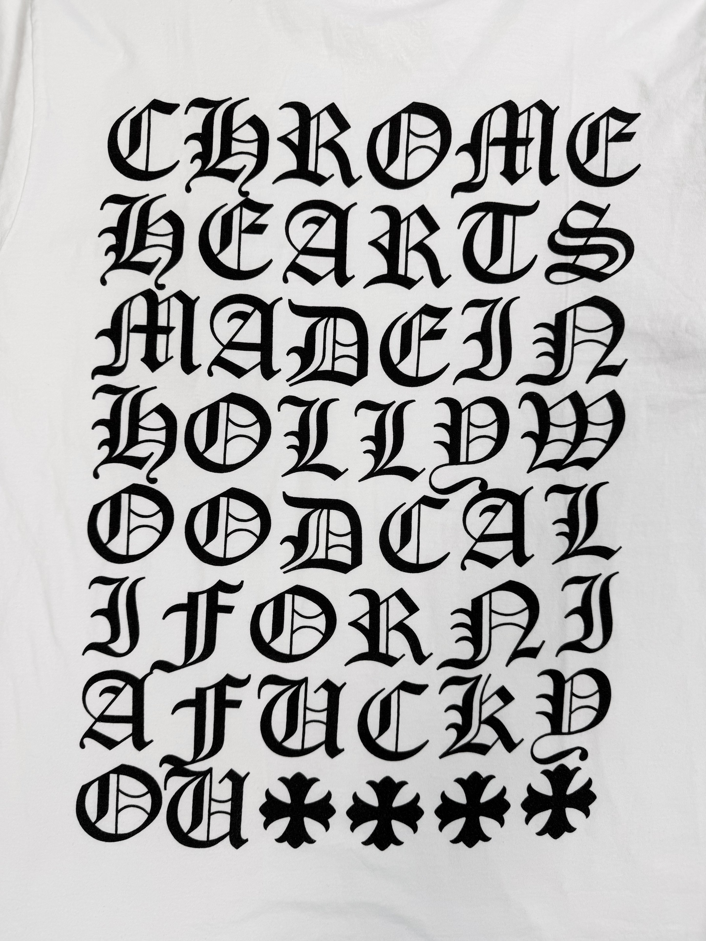 Chrome Hearts Eye Chart Hollywood Exclusive White Logo T-Shirt