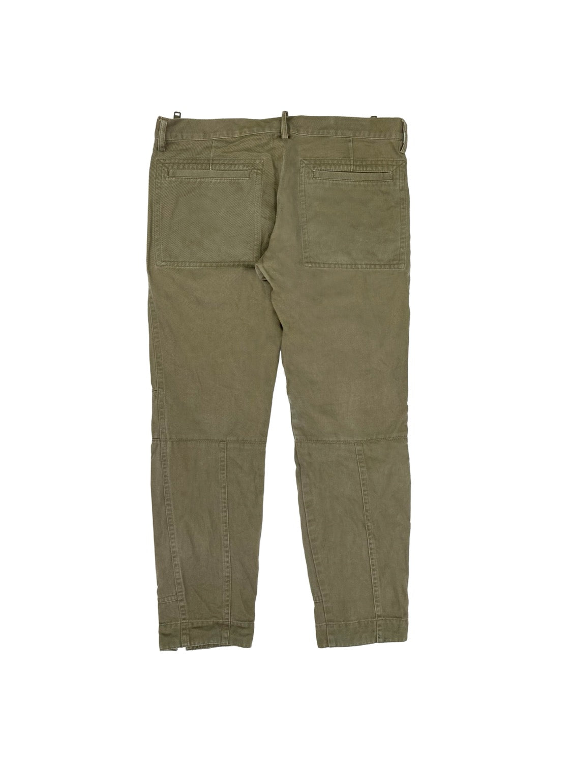 Dries Van Noten Full Zip Olive Green Pants