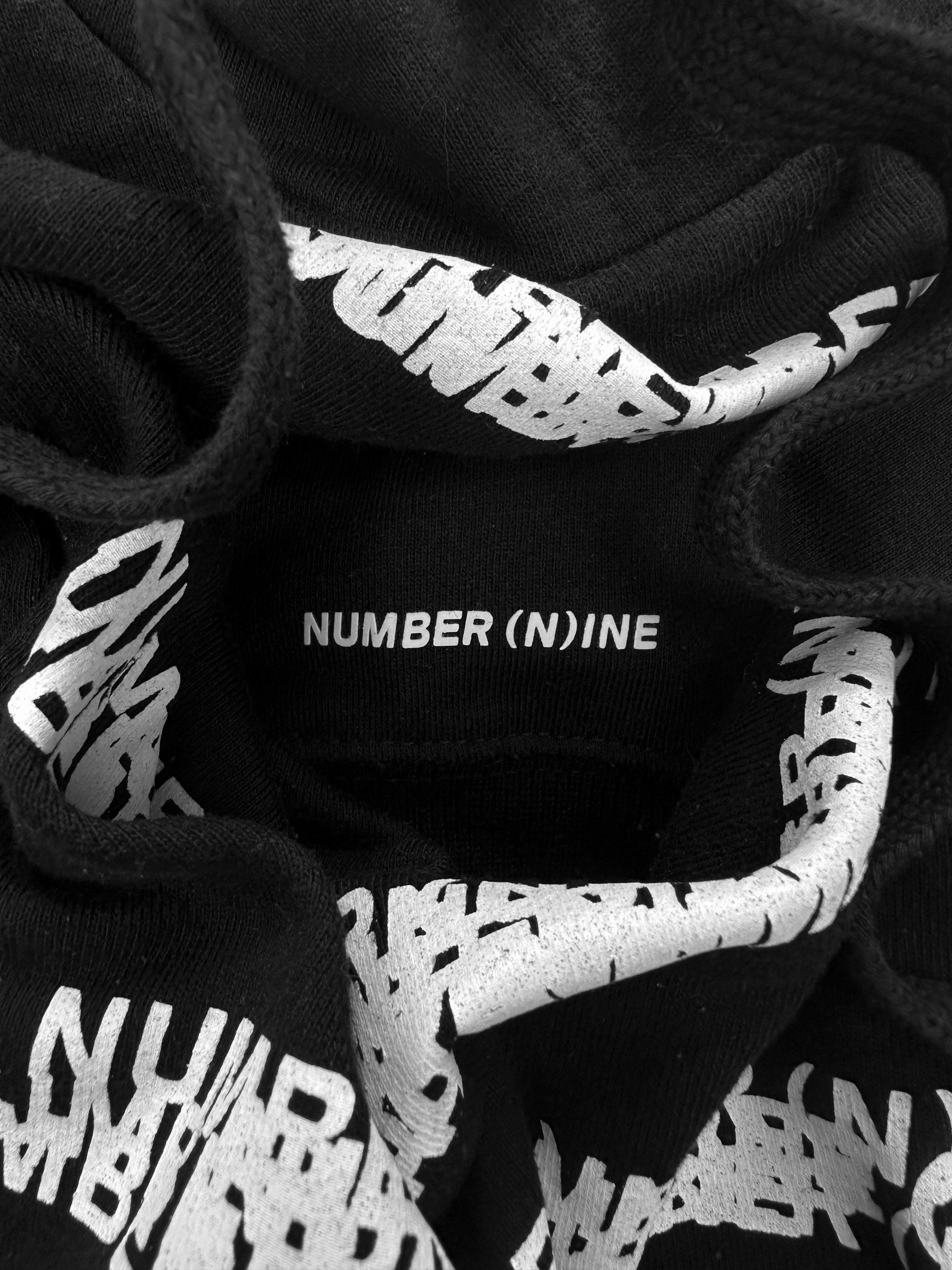 Number (N)ine ‘Graffiti’ Logo Black Light Weight Hoodie