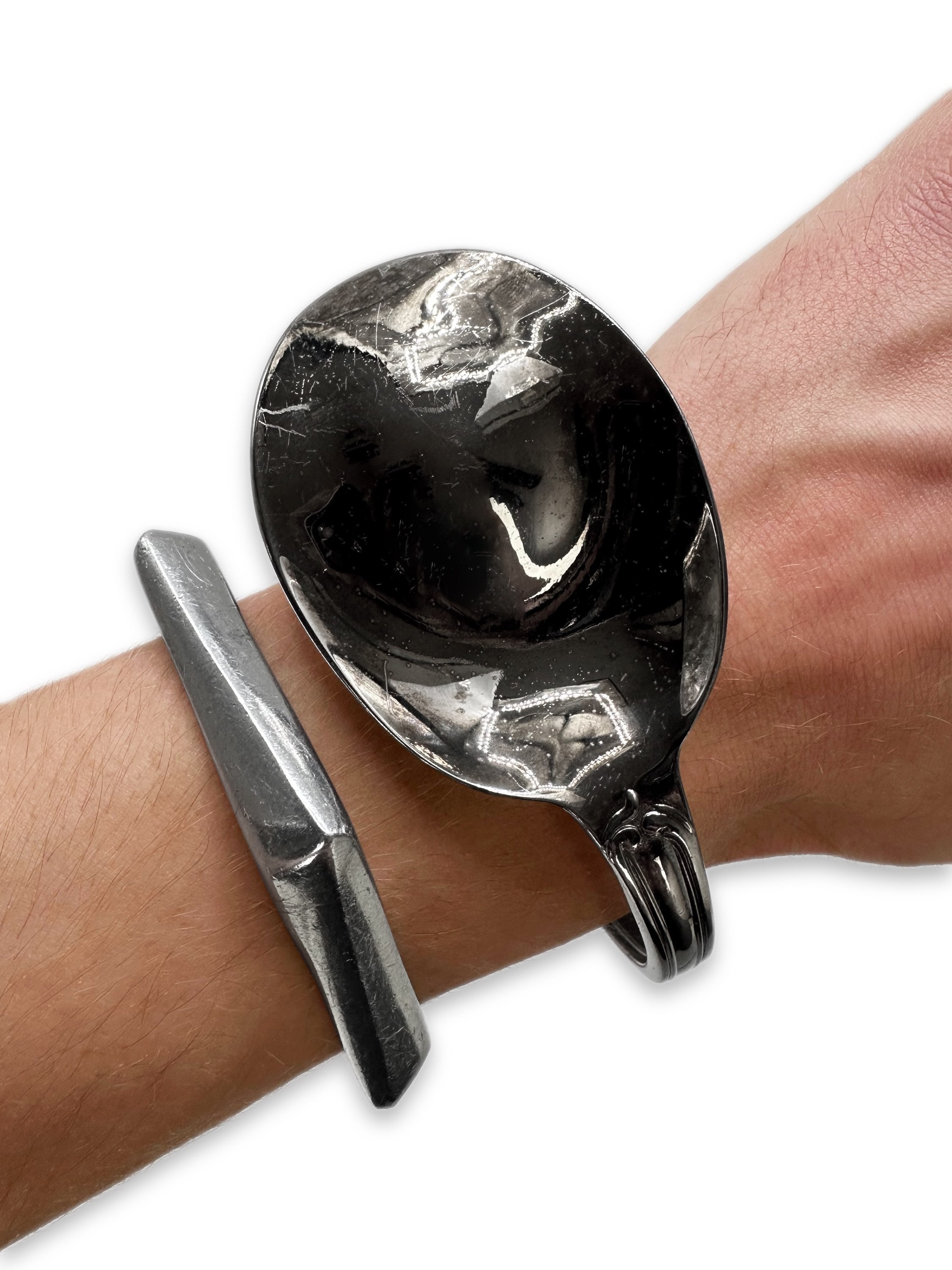 AW05 Maison Margiela 0 Artisanal ‘Spoon’ Upcycled Silver Bracelet