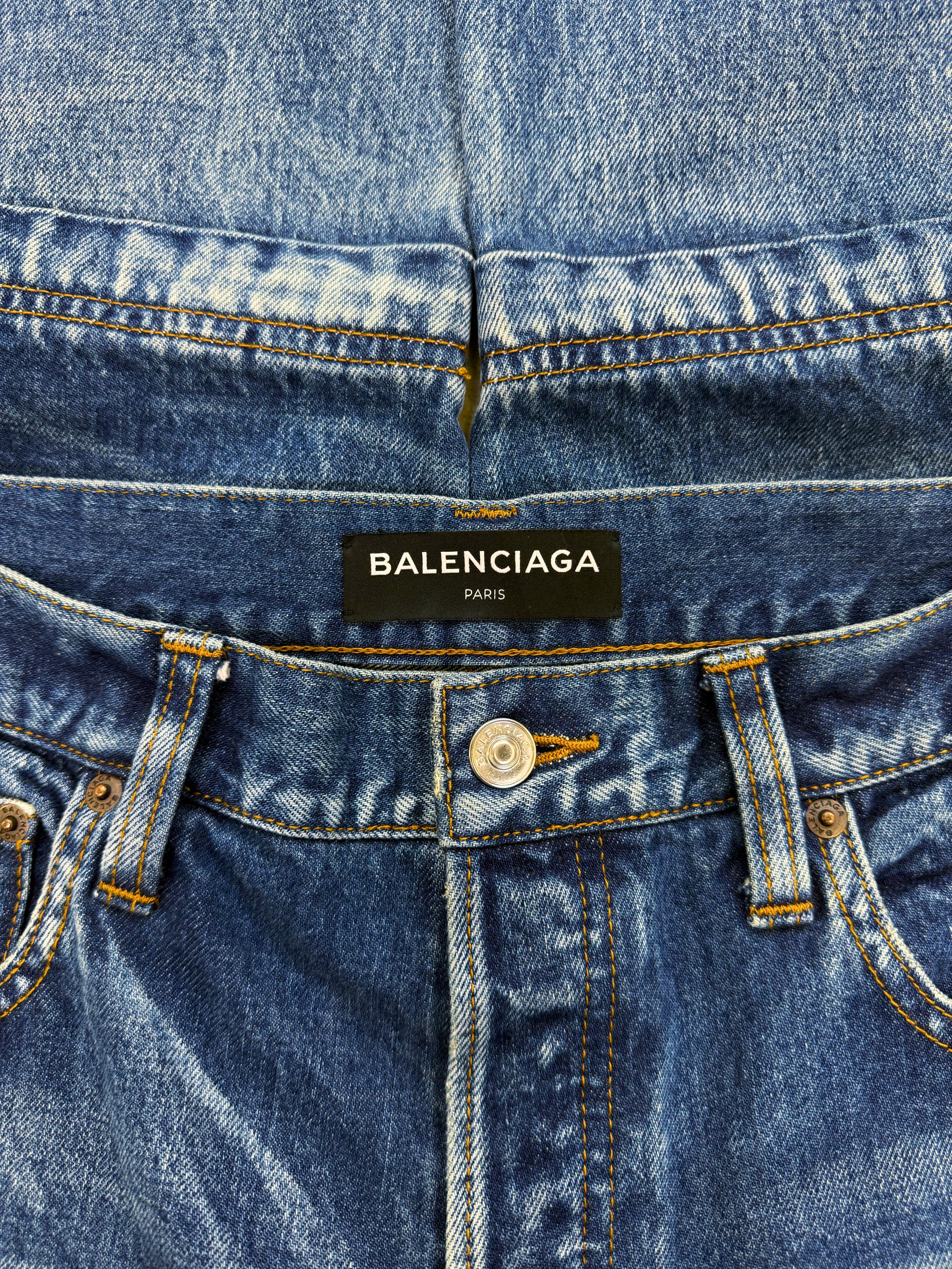 SS18 Balenciaga 3 in 1 Blue Convertible Multi Zipper Denim