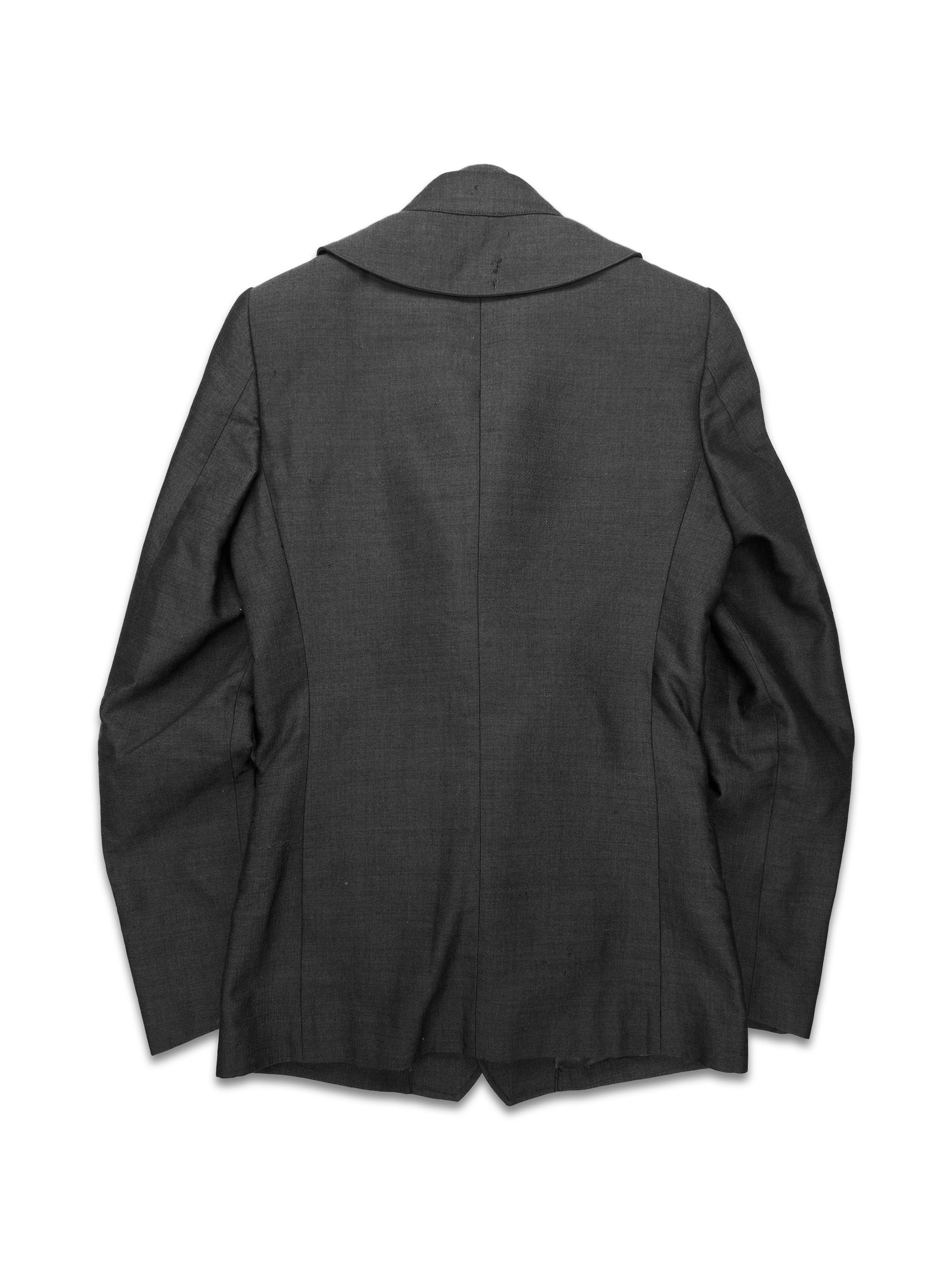 00s Mihara Yasuhiro ‘Suit/Biker’ Jacket Hybrid Grey Overcoat