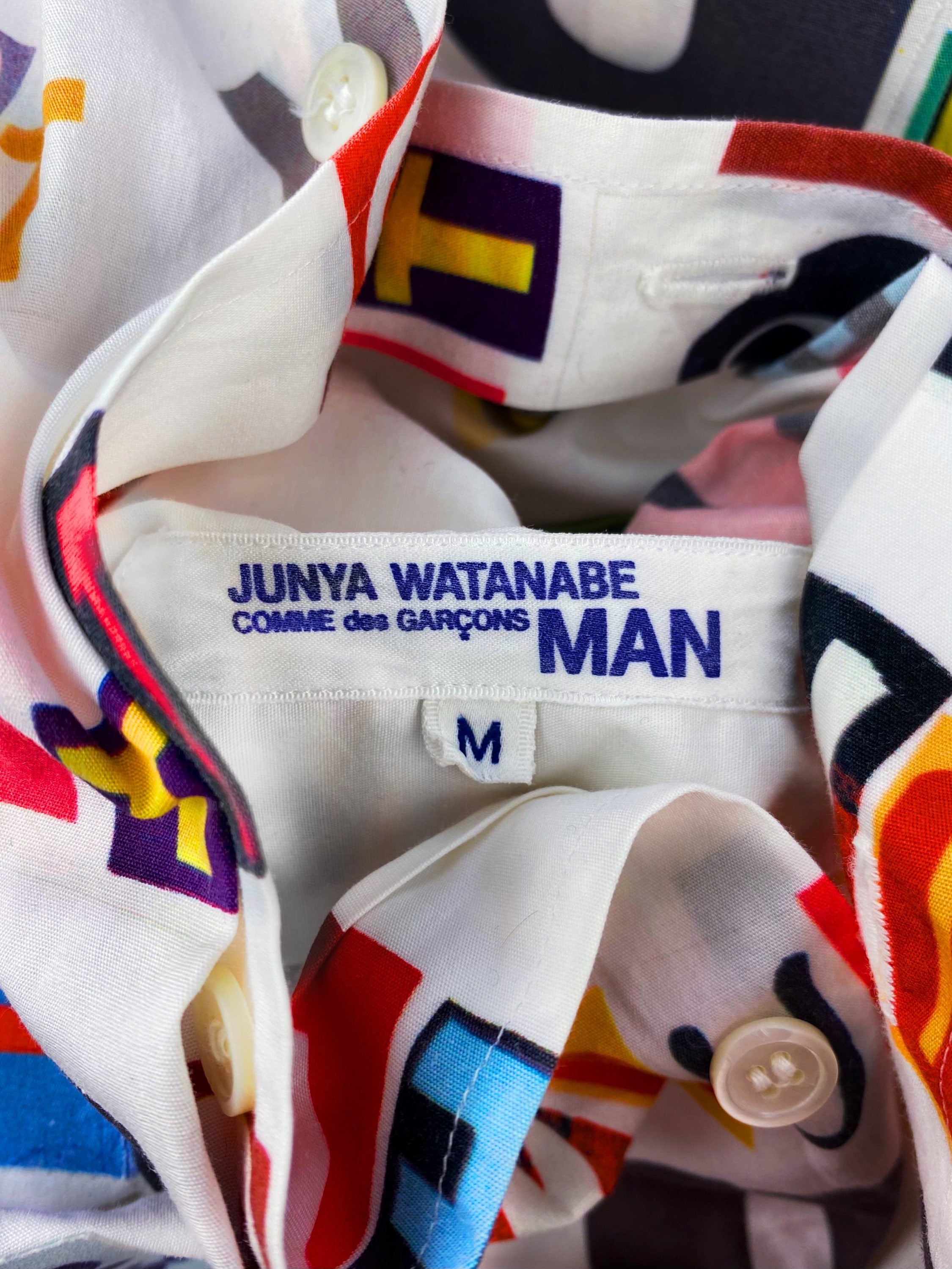 SS02 Junya Watanabe ‘Ransom Note’ Graphic Camp Collar Shirt