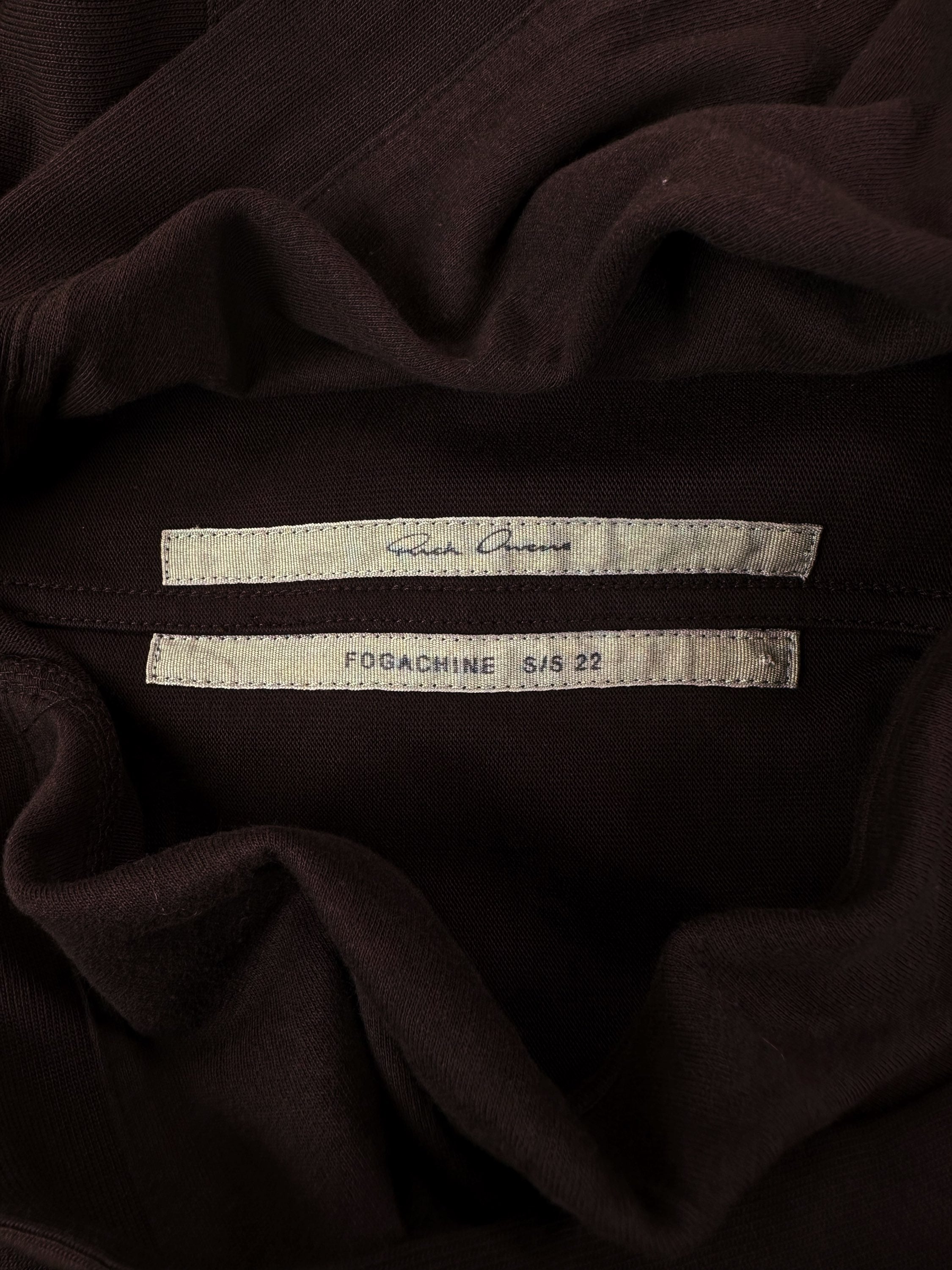 SS22 Rick Owens Fogachine Maroon Wide Cut Hoodie