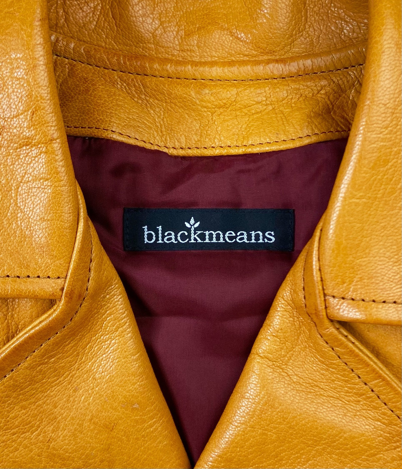 Blackmeans  Leather Asymmetric Belted Patina Biker Jacket