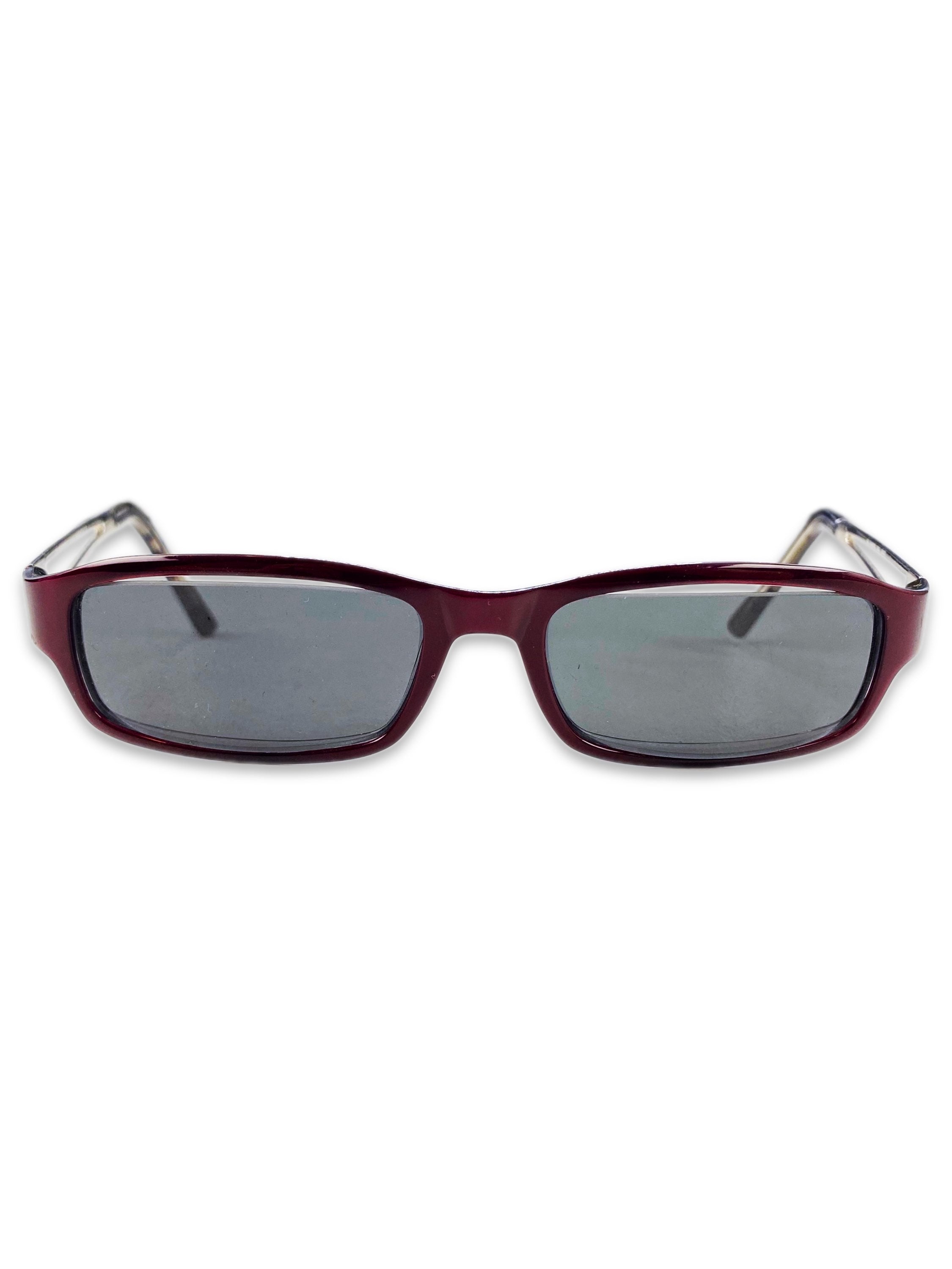 Burberry Cut Out Blue Tint Square Frame Etched Sunglasses