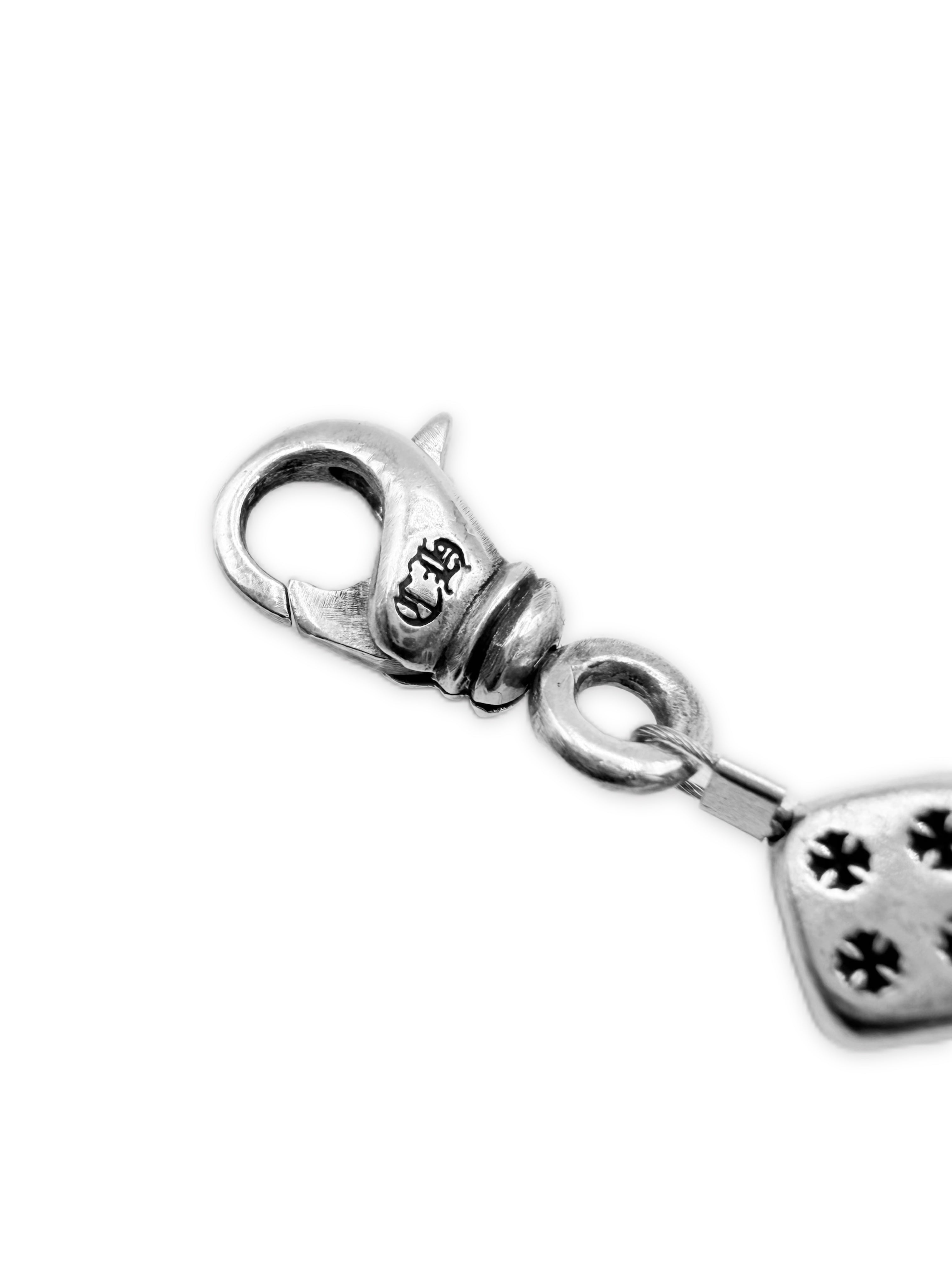 Chrome Hearts Dice Cross Ball 13 Link .925 Silver Bracelet