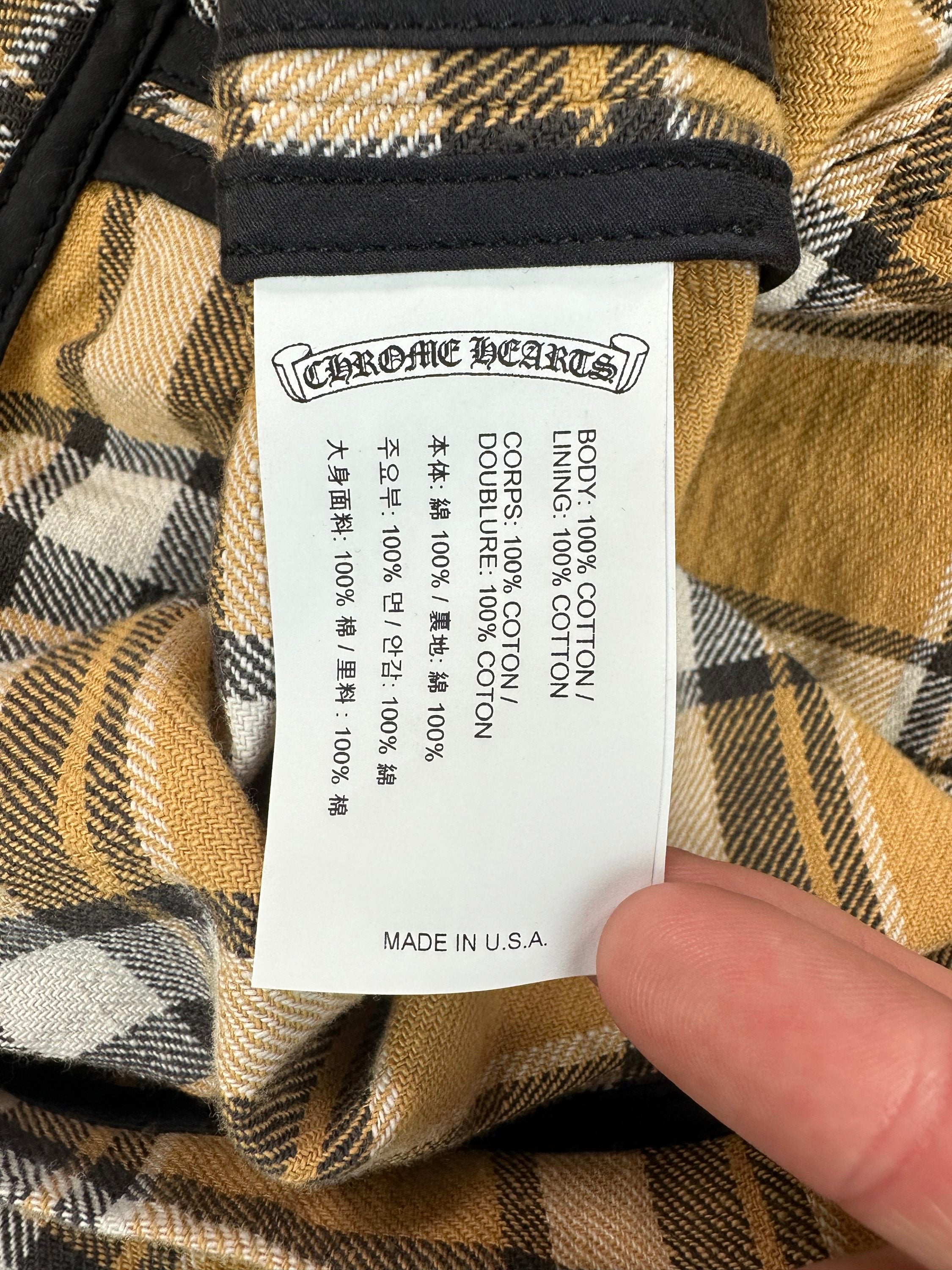Chrome Hearts Yellow .925 Silver Cropped Flannel Jacket