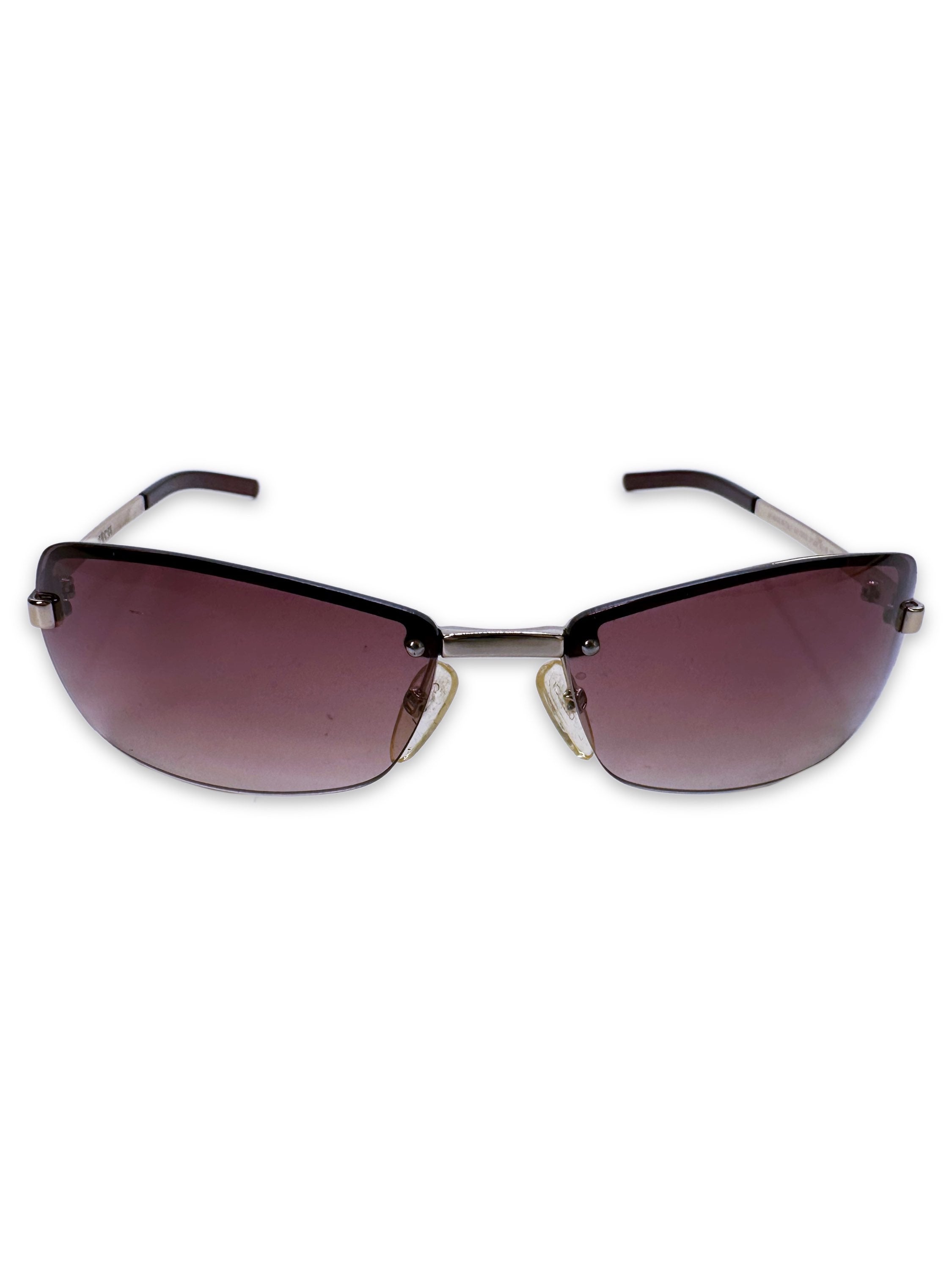 Gucci G Logo Pink Tint Rimless Sunglasses