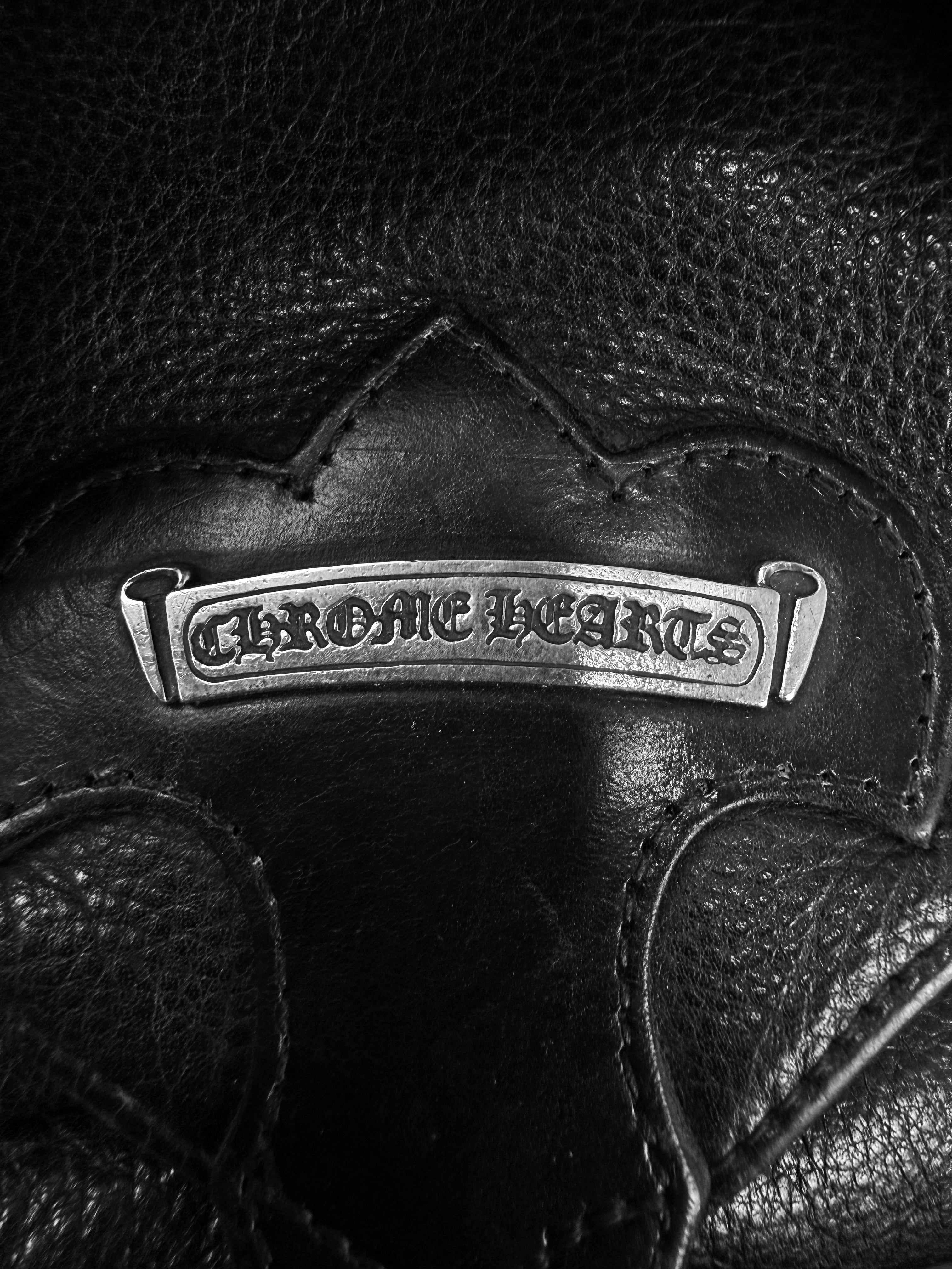 Chrome Hearts Filigree Cross Patch Gunslinger Leather Backpack