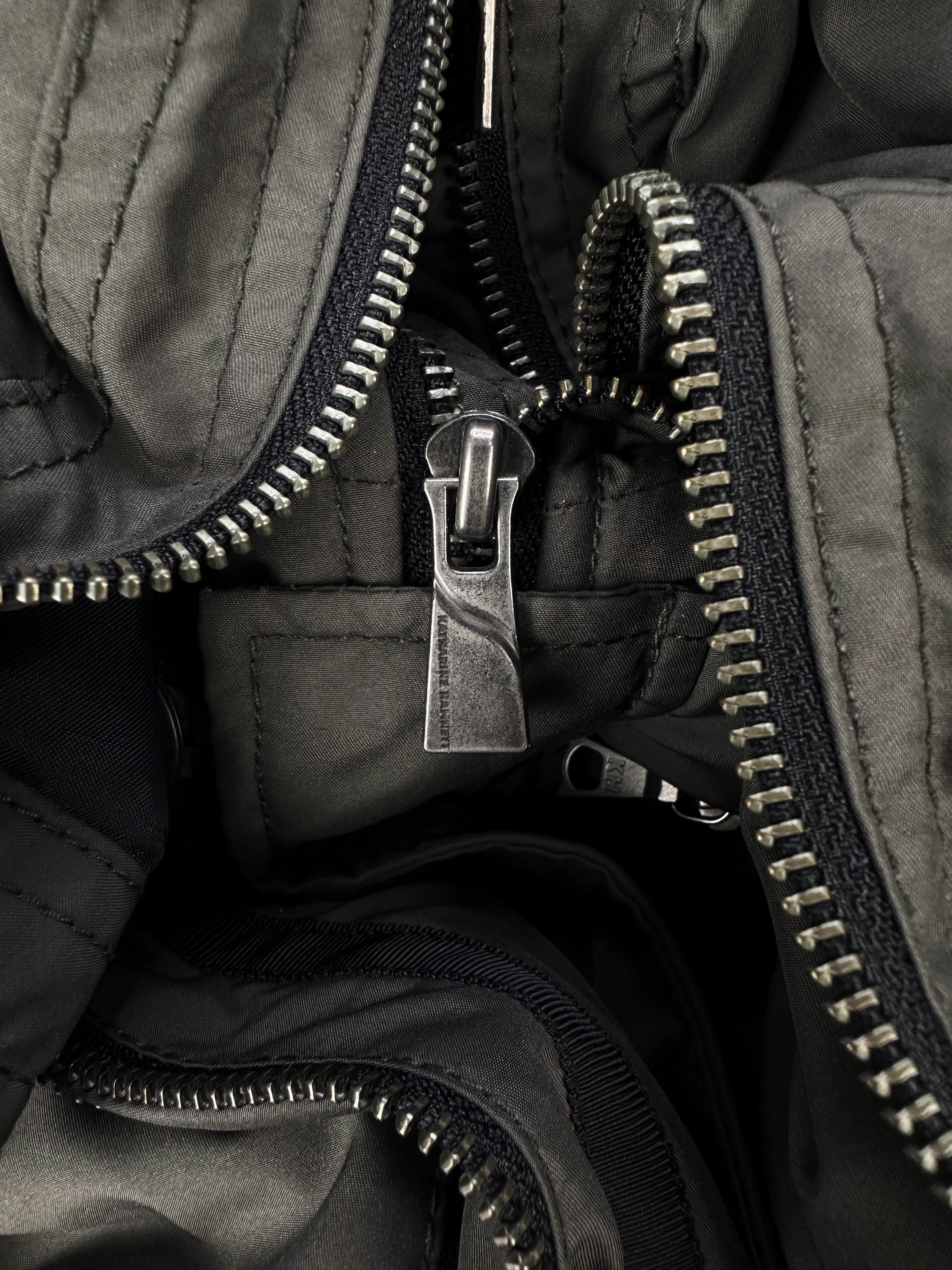 00s Katharine Hammett Slate Grey Split Hood Cargo Jacket