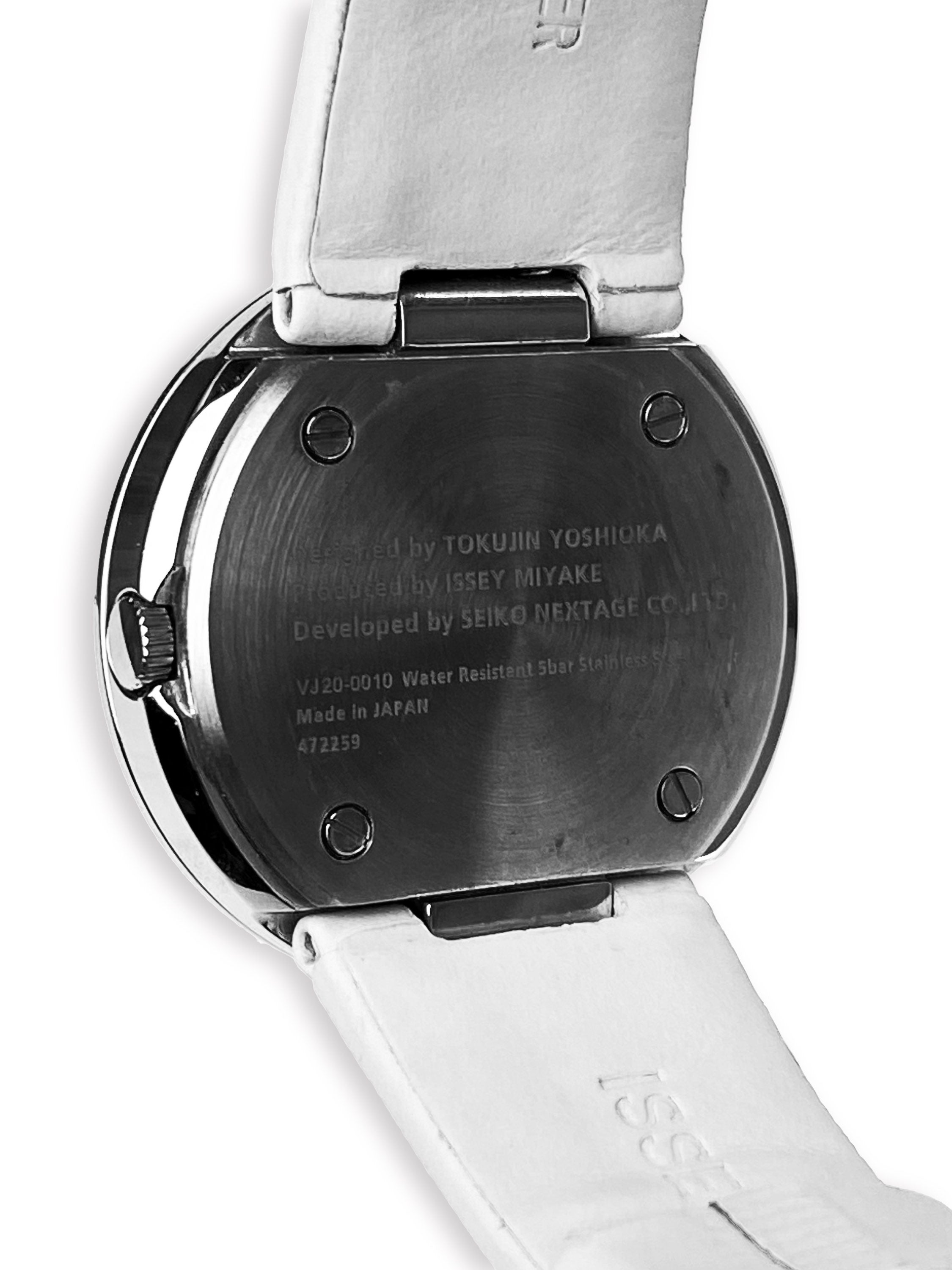 90s Issey Miyake TO SILAN001 Minimal Silver Leather Watch