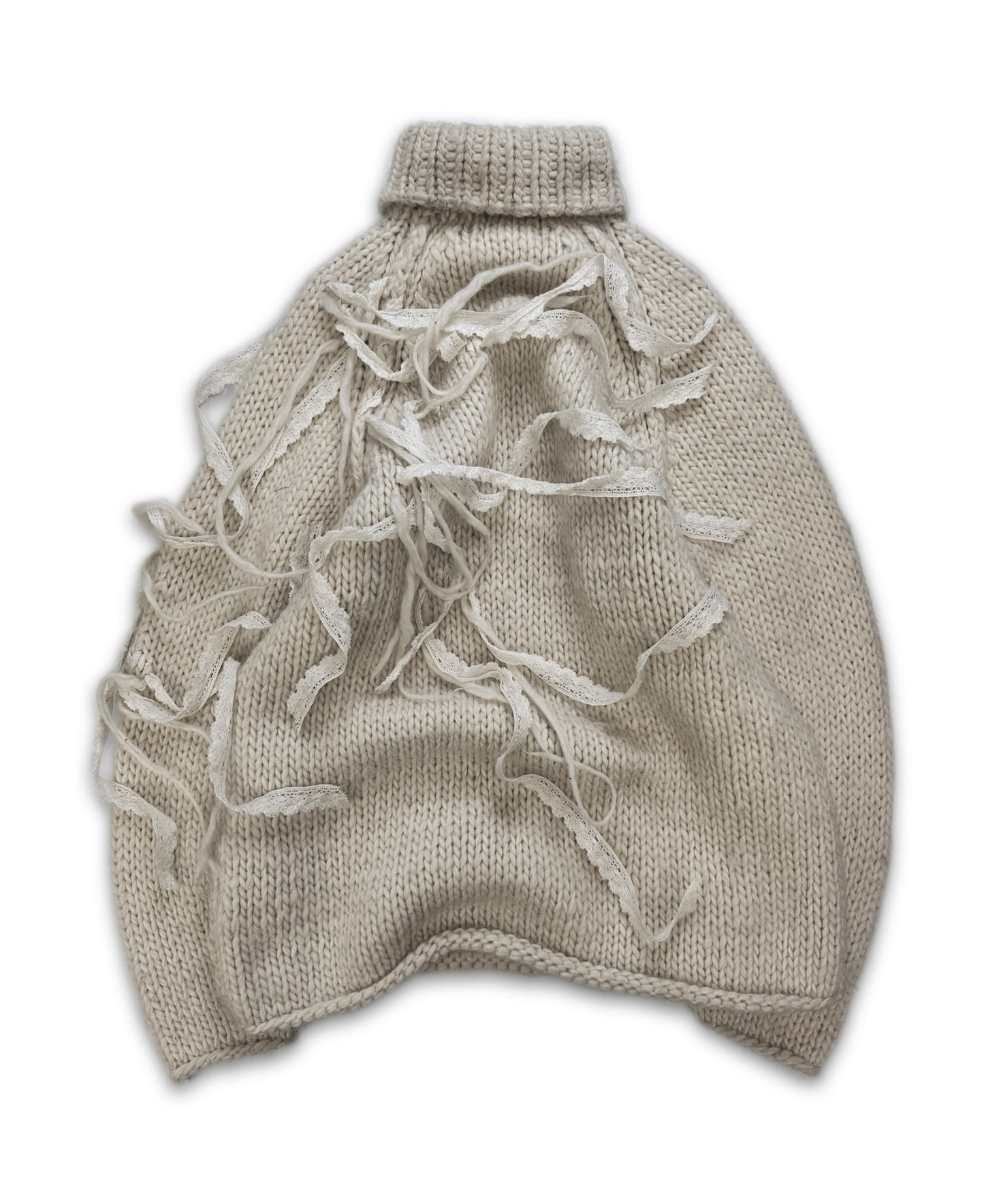 90s Yohji Yamamoto SAMPLE ‘Tassel’ Chunky Knit Turtleneck Sweater