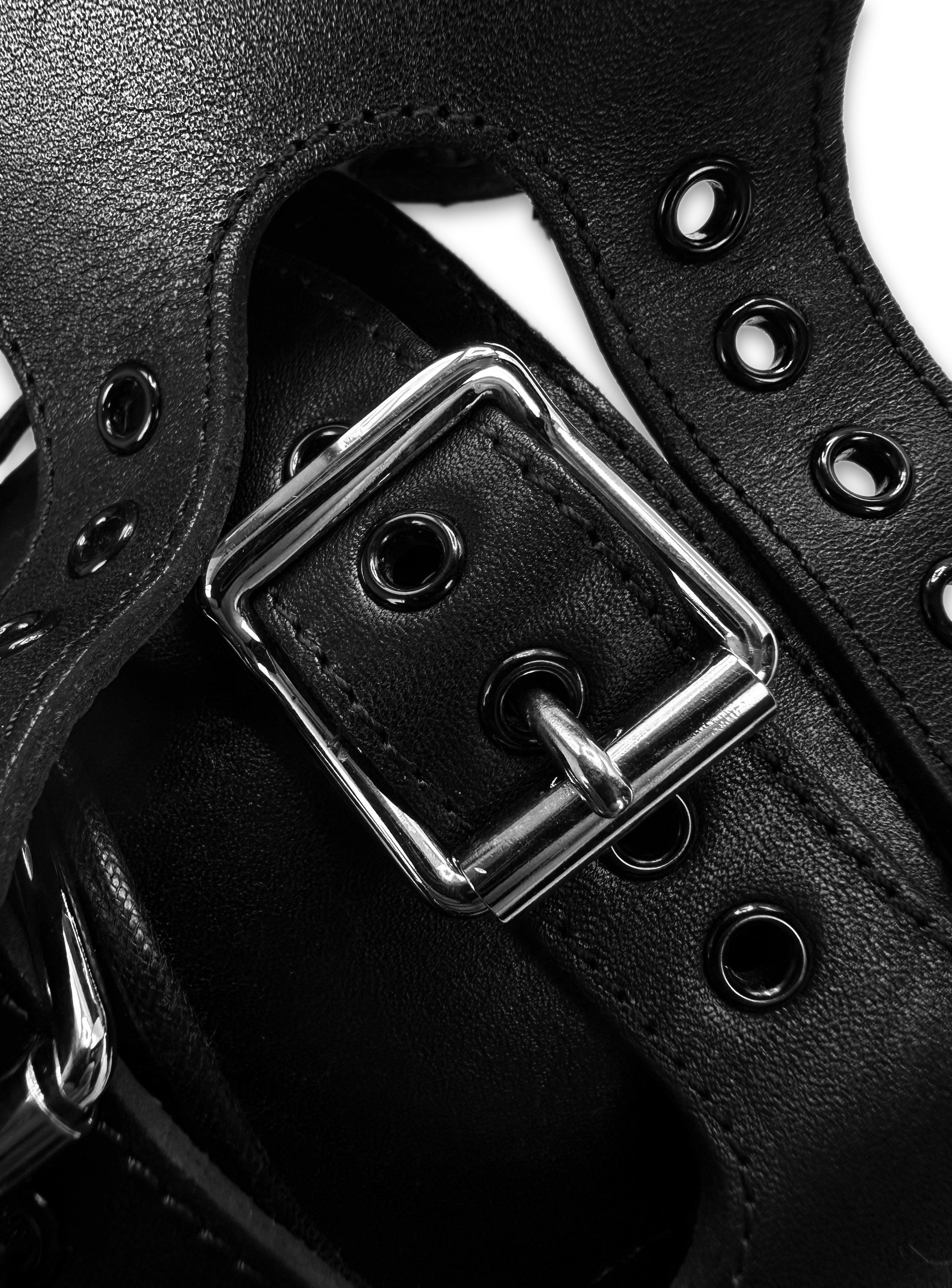 Celine Black Calfskin Leather ‘Combat’ Belted Cuff Hi-Top Boots