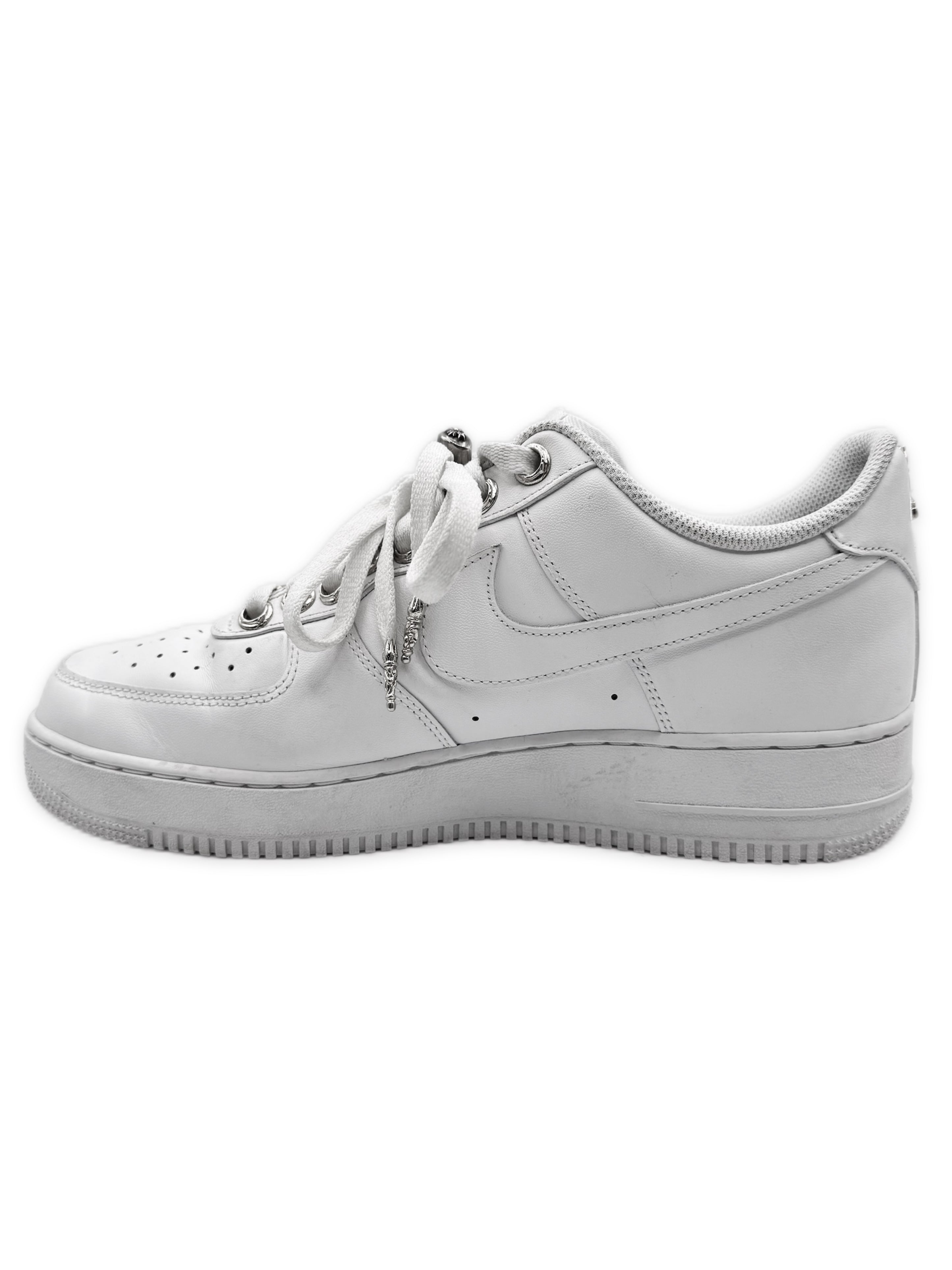 Chrome Hearts Air Force 1 Dagger Lace Locks White Leather Sneakers