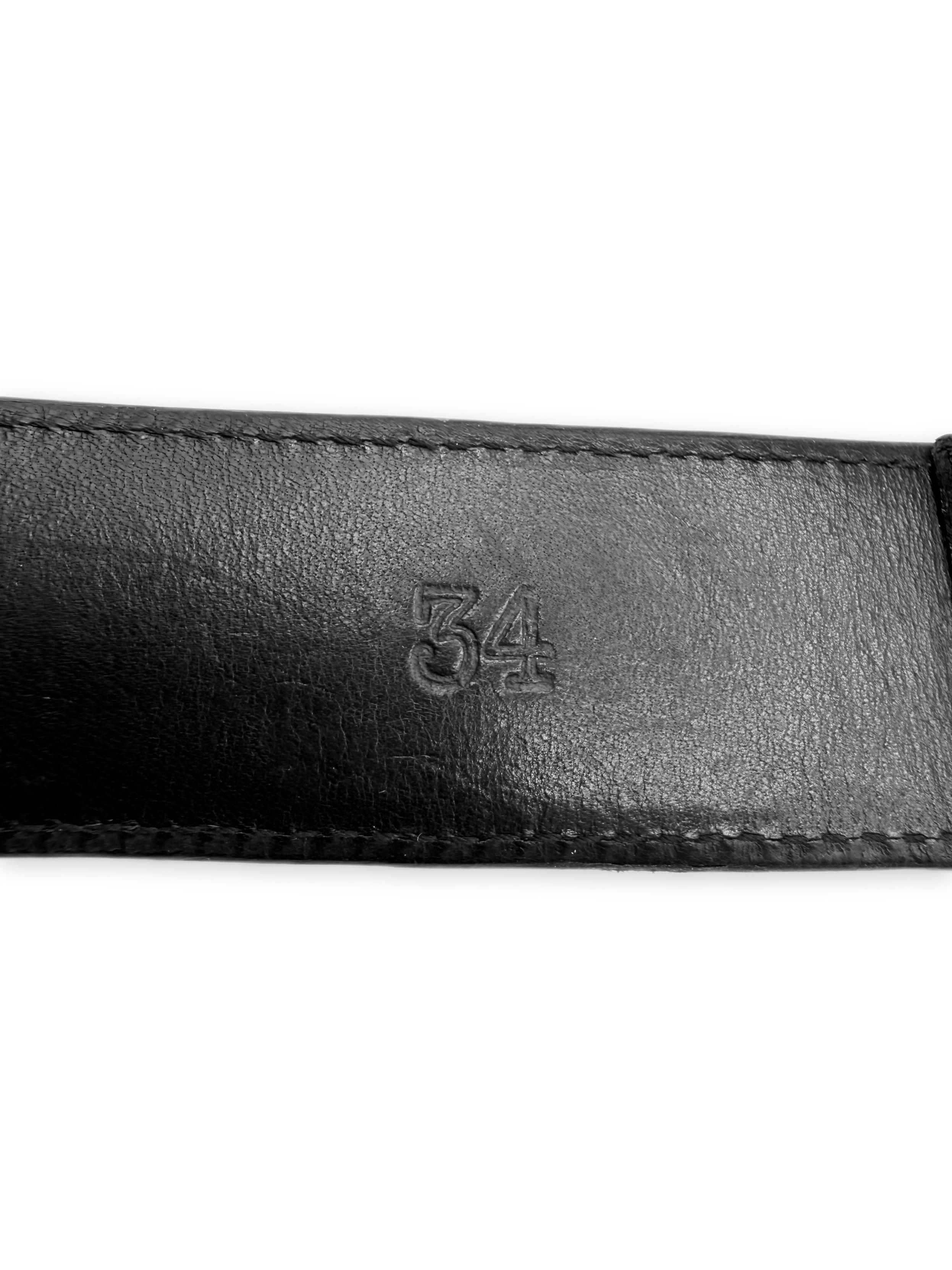 Chrome Hearts Pyramid Studded Roller .925 Silver Black Leather Belt