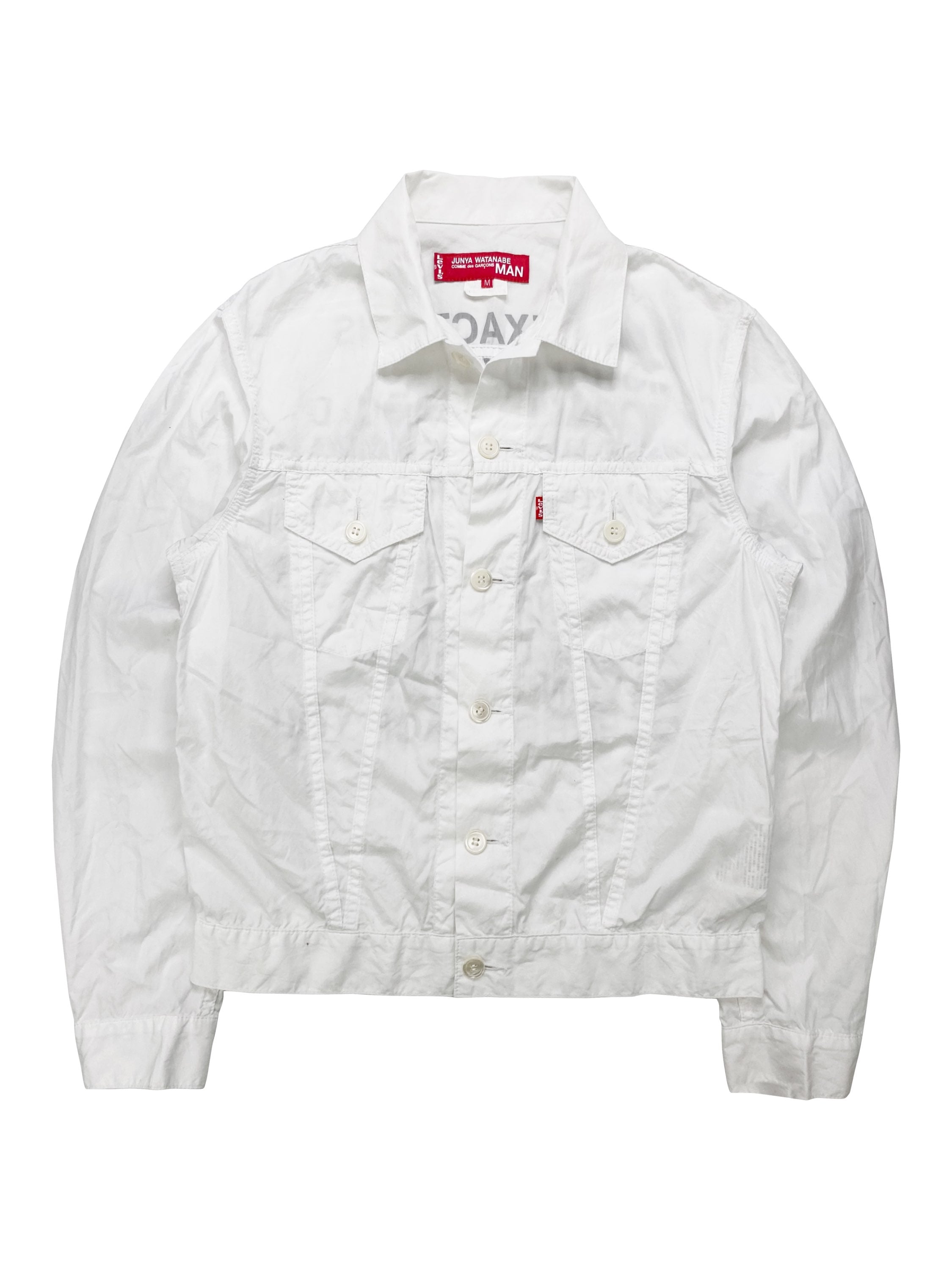 SS02 Junya Watanabe “Morality” Poem White Trucker Jacket