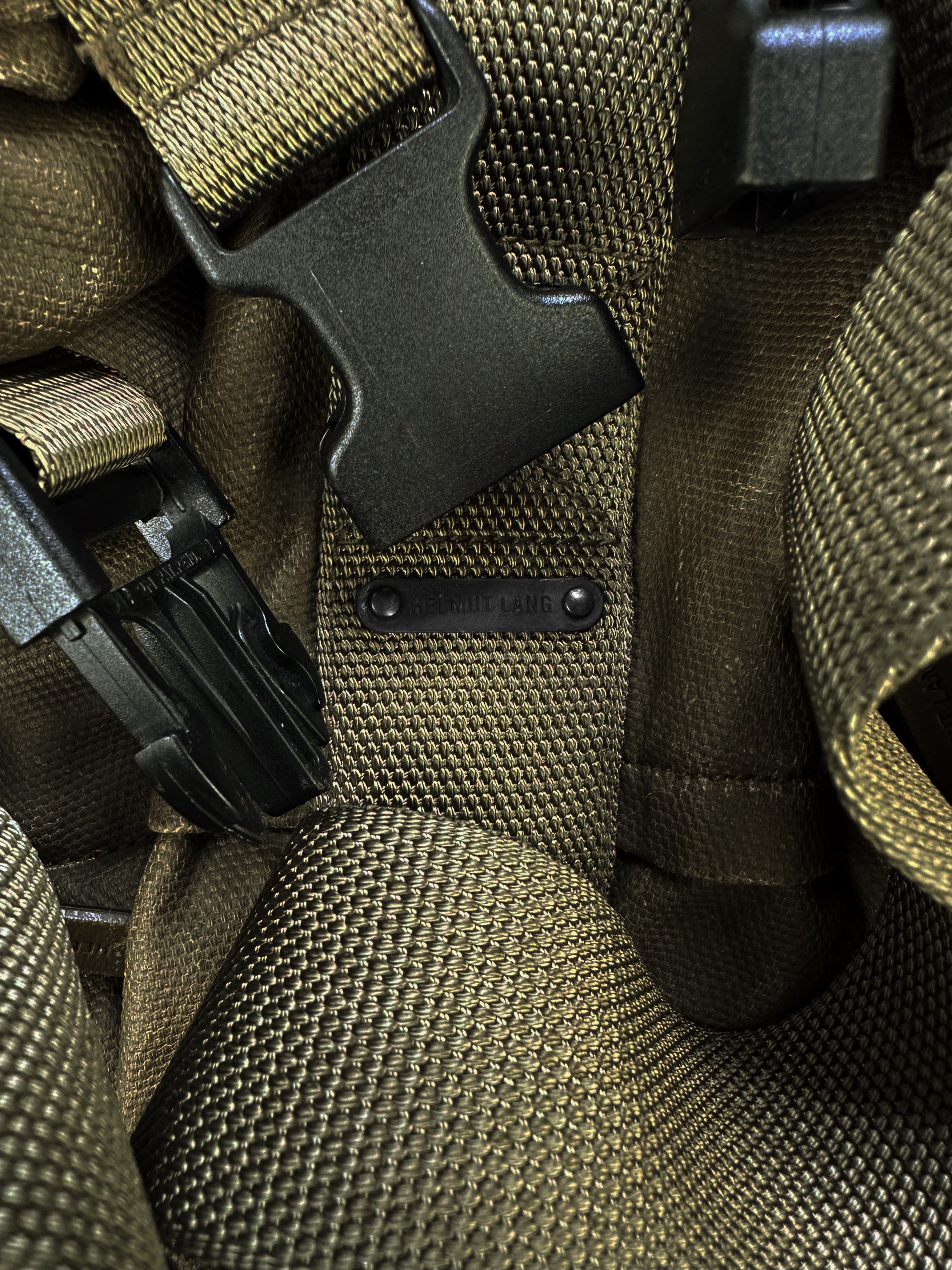 AW99 Helmut Lang Olive Green Multi Closure Duffle Bag