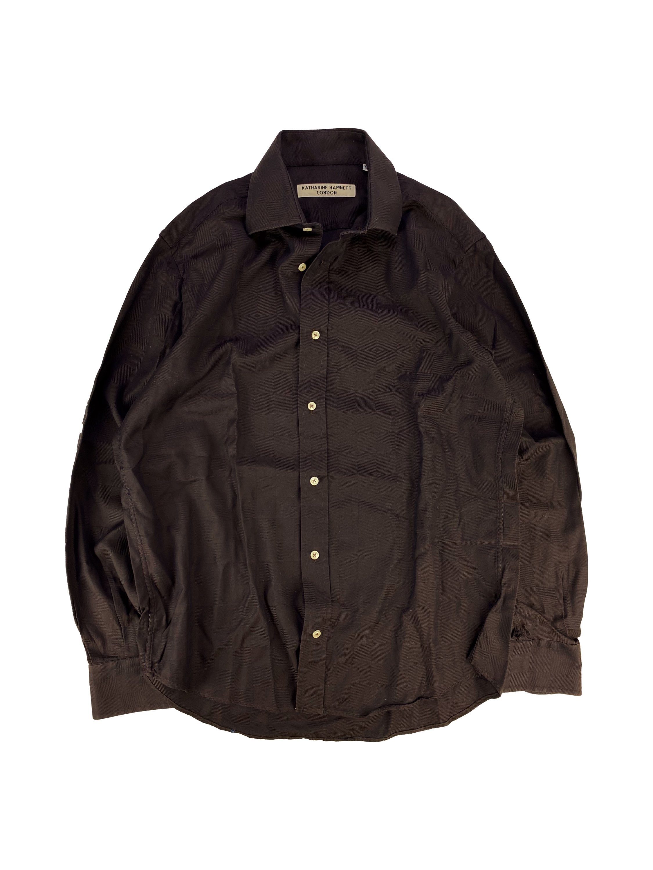 00s Katharine Hamnett Maroon Collared Button Down Longsleeve