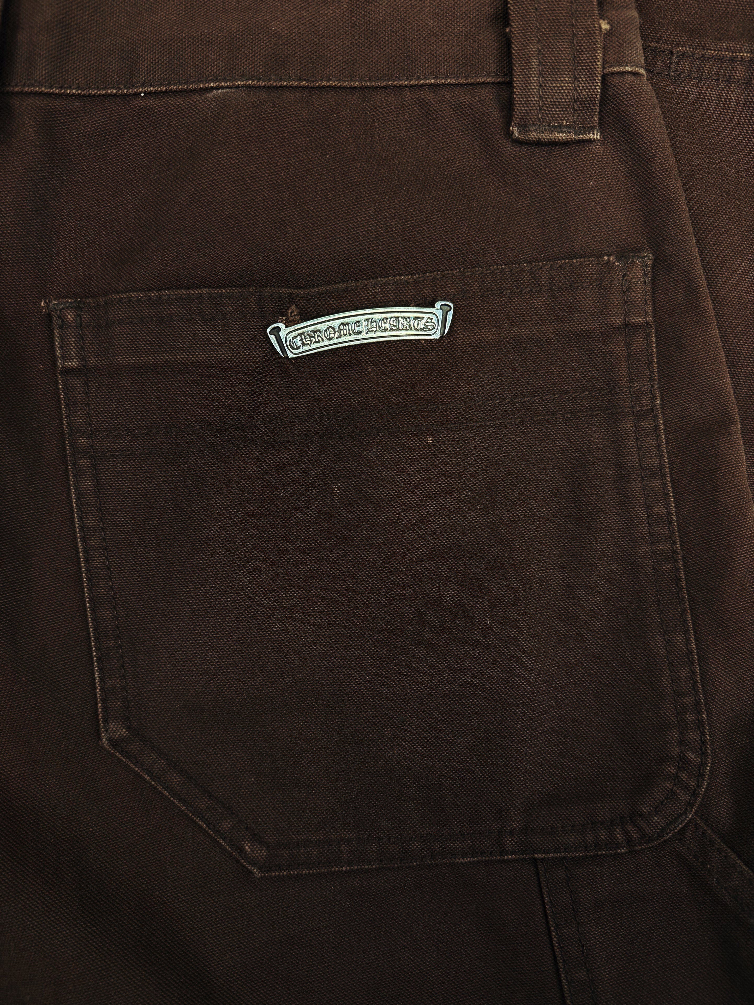 Chrome Hearts 12 Pink Cross Patch Brown Double Knee Carpenter Pants