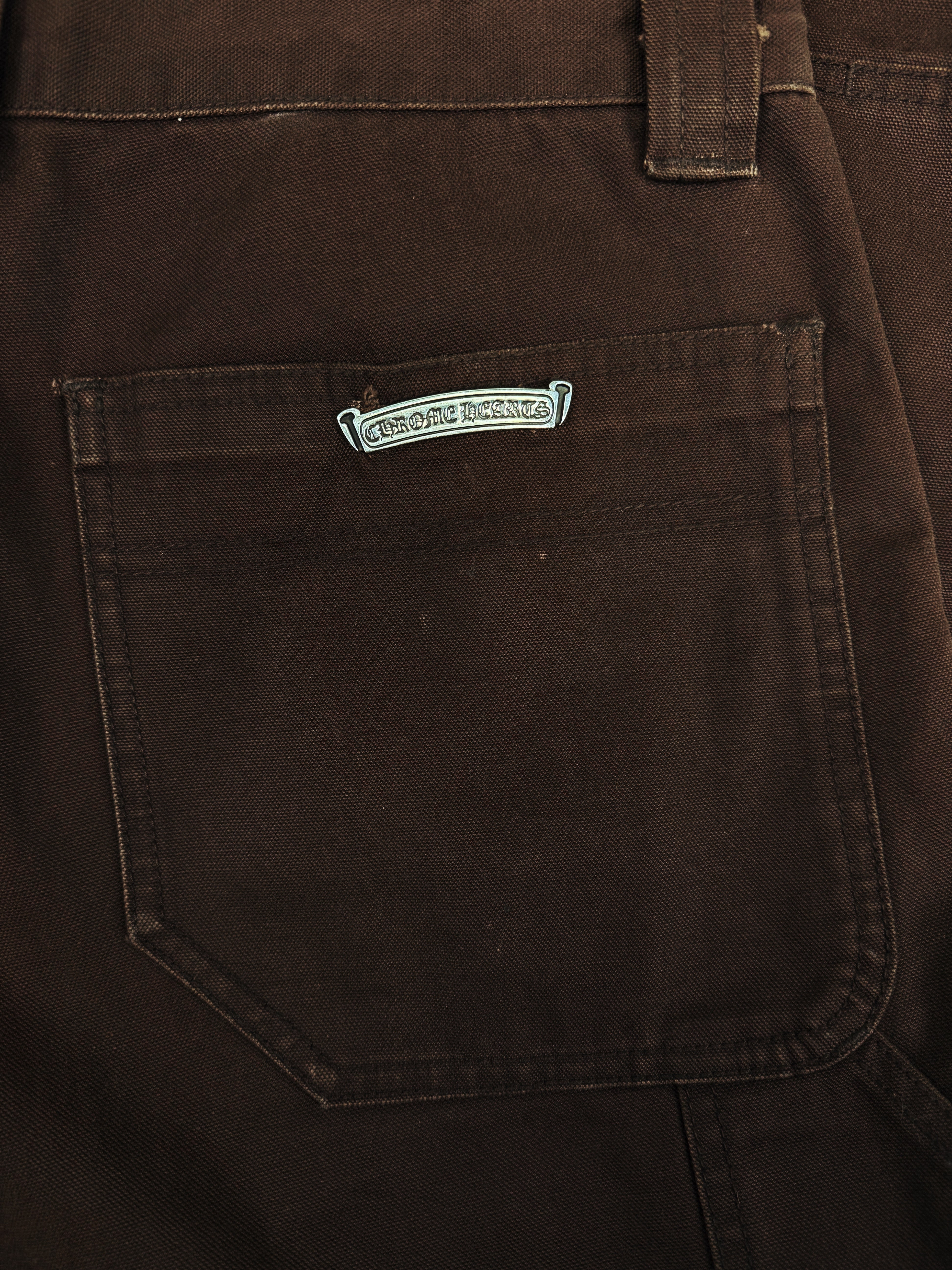 Chrome Hearts 12 Pink Cross Patch Brown Double Knee Carpenter Pants