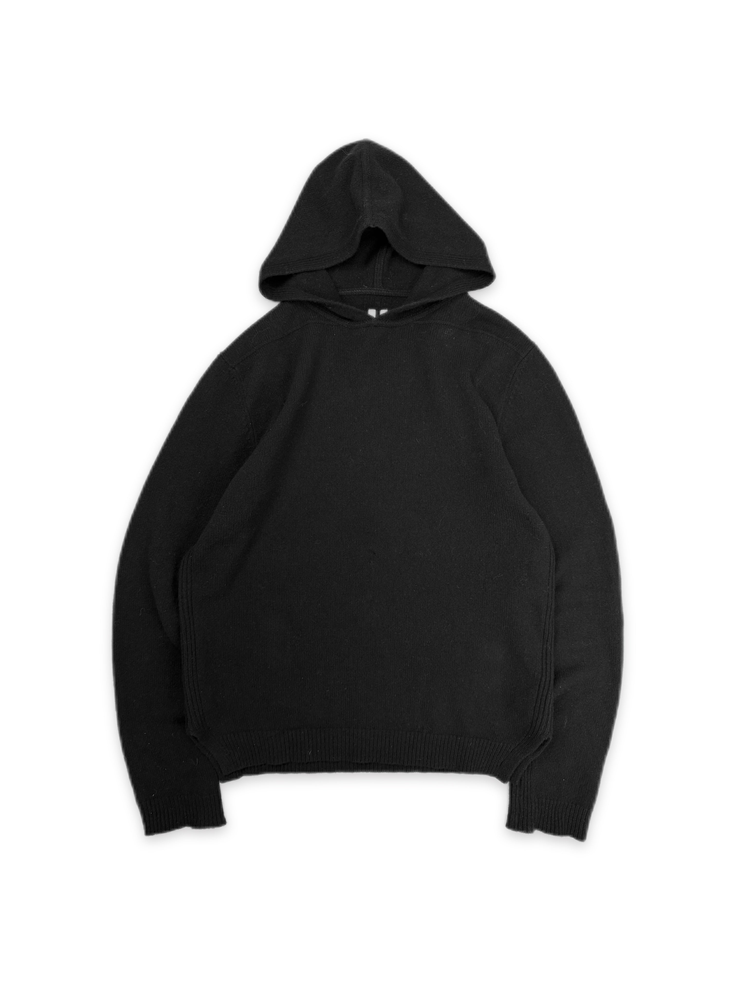AW21 Rick Owens Gethsemane Black Cashmere Knitted Hoodie