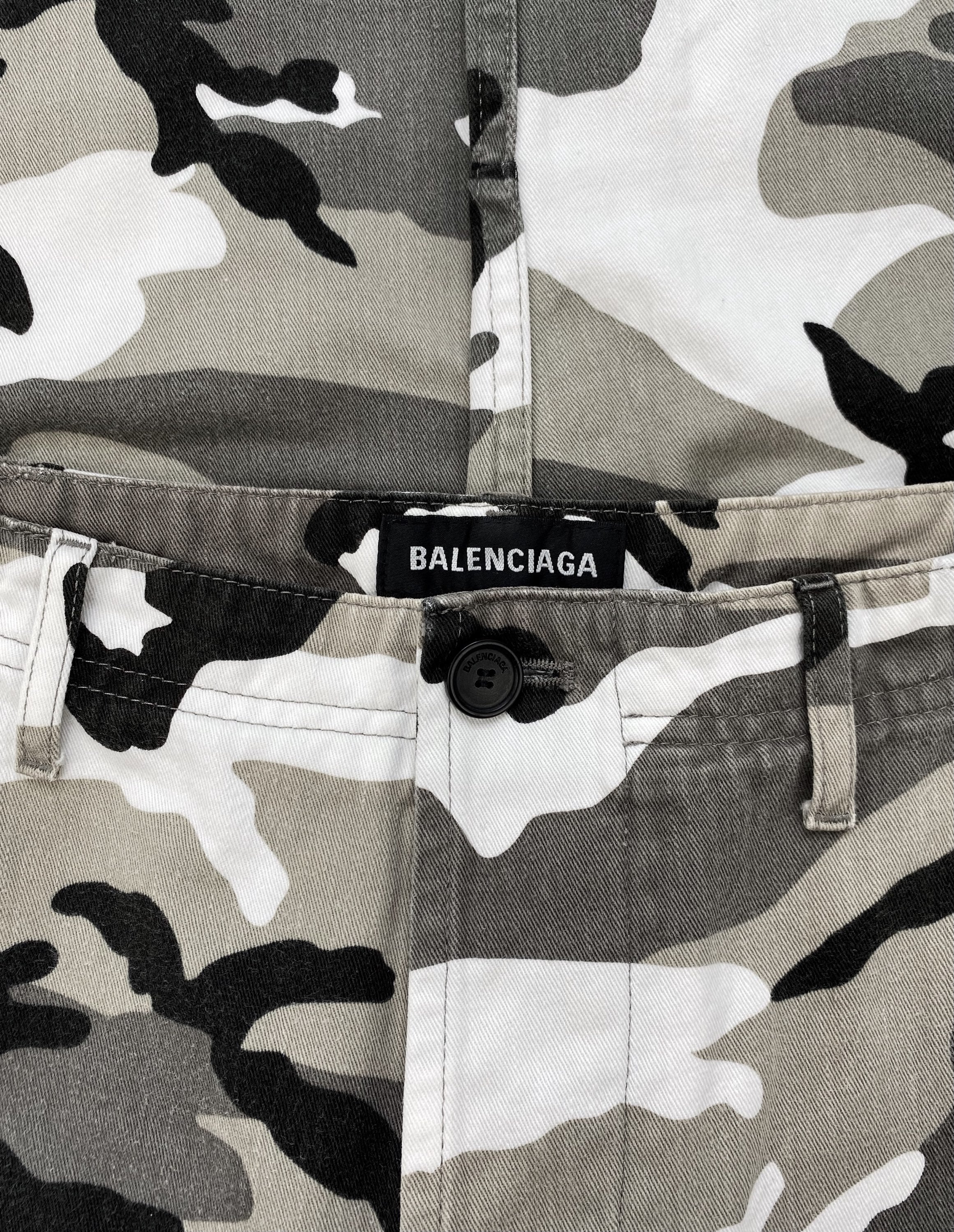 SS18 Balenciaga Digi Snow Camo Cargo Pants