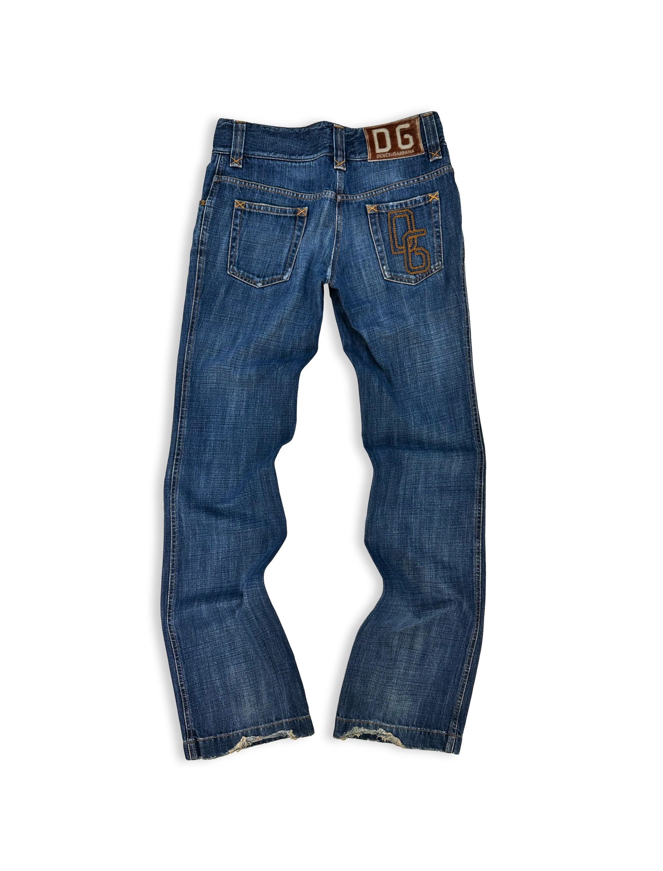 00s Dolce & Gabbana ‘DG’ Embroidered Indigo Denim