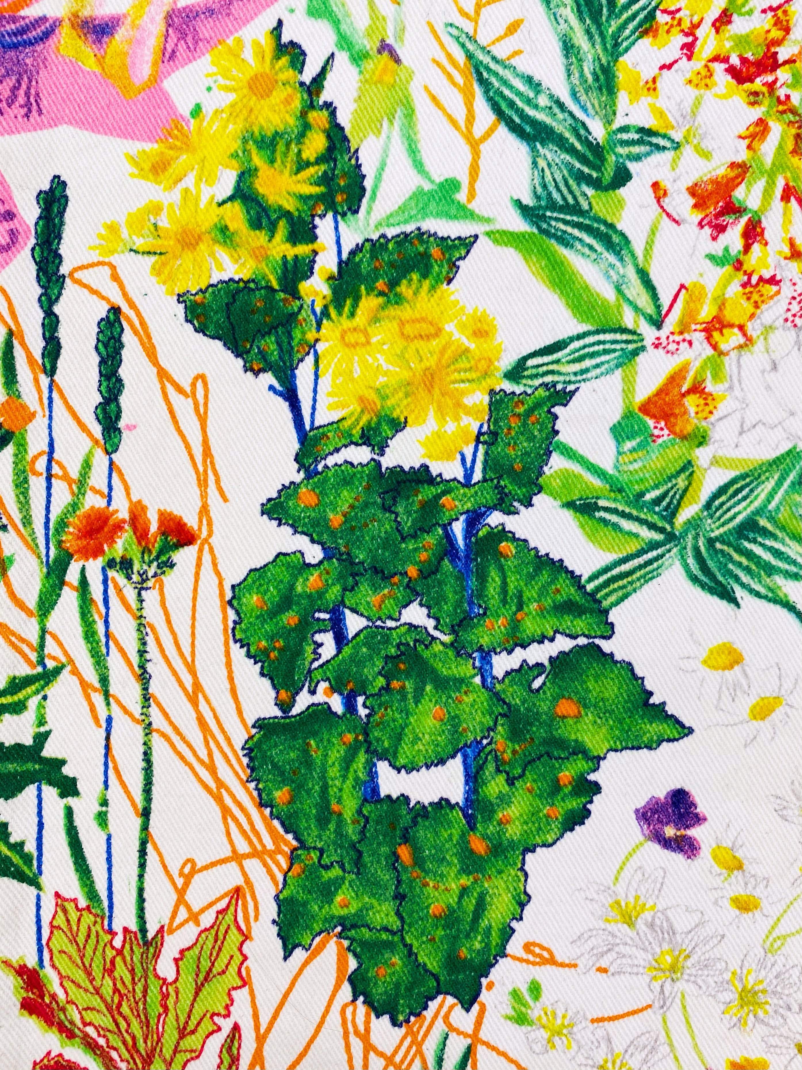 SS05 Helmut Lang Swiss Floral Print Flared Denim