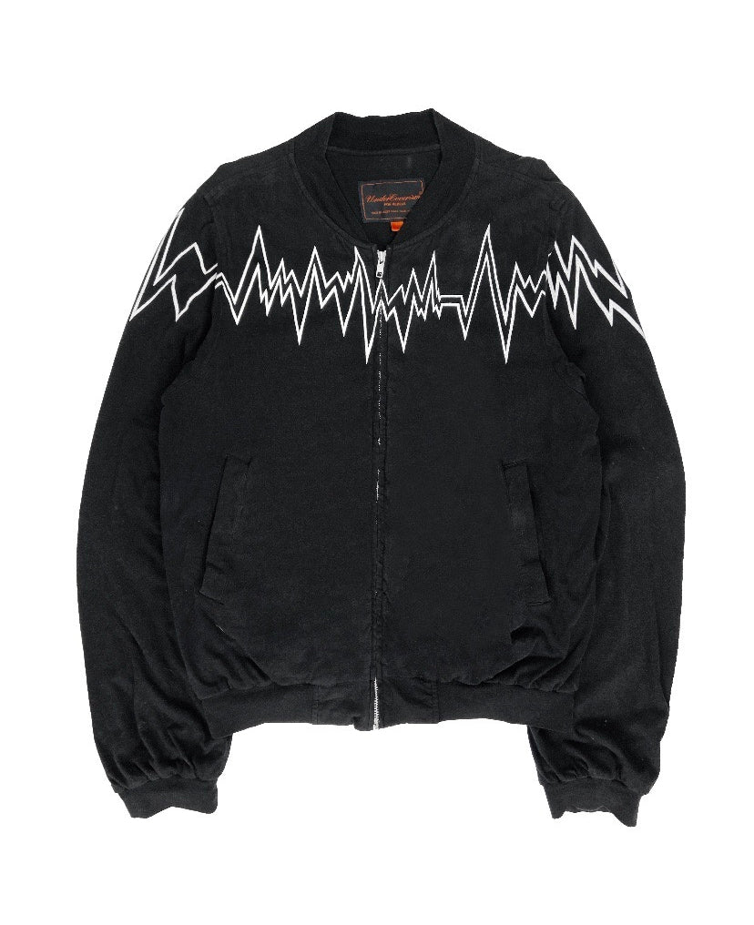 SS06 Undercover “T” Klaus Graphic Black Cotton Bomber Jacket