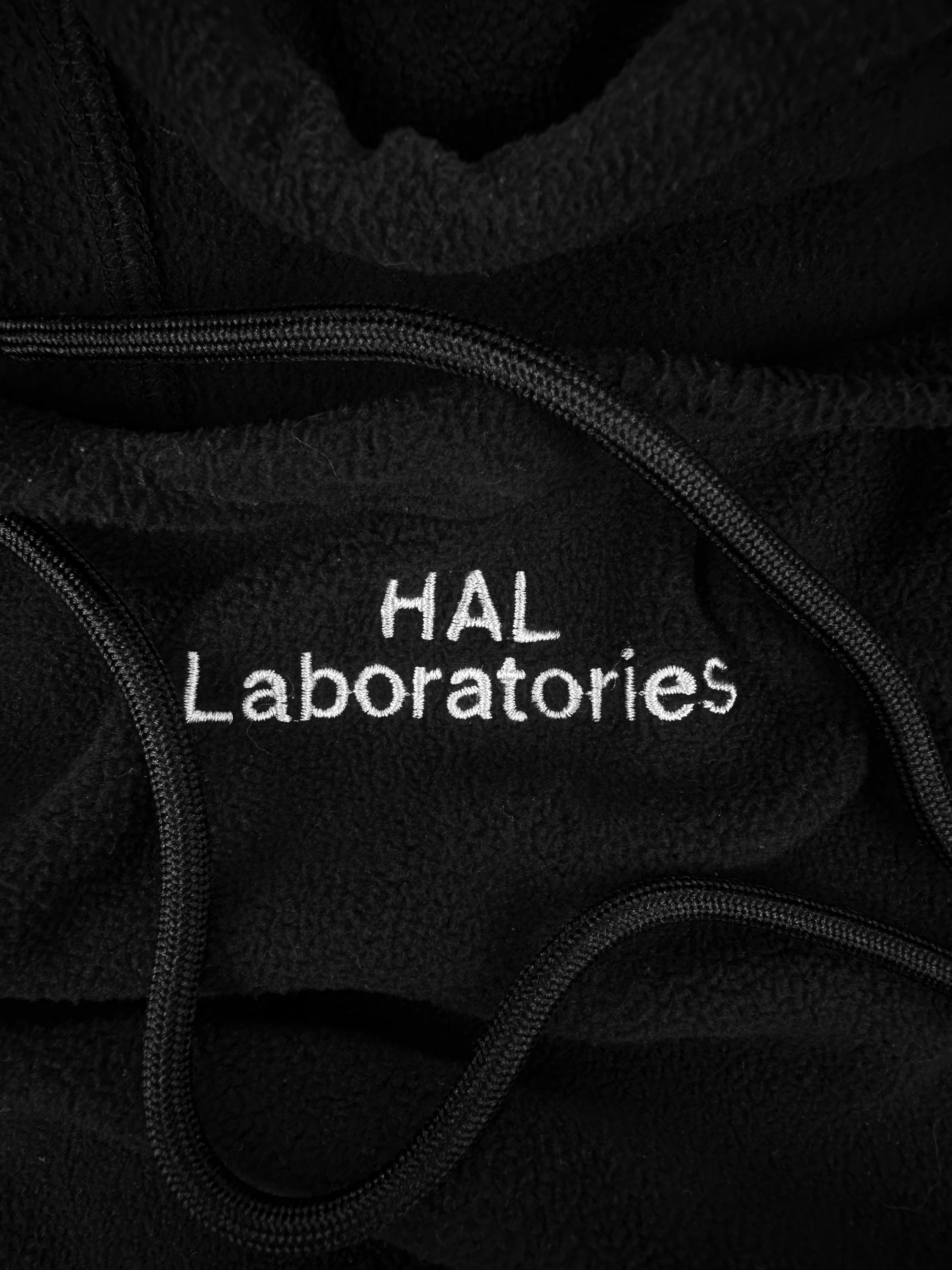 00s Undercover ‘Hal Laboratories’ Black Embroidered Fleece Hood