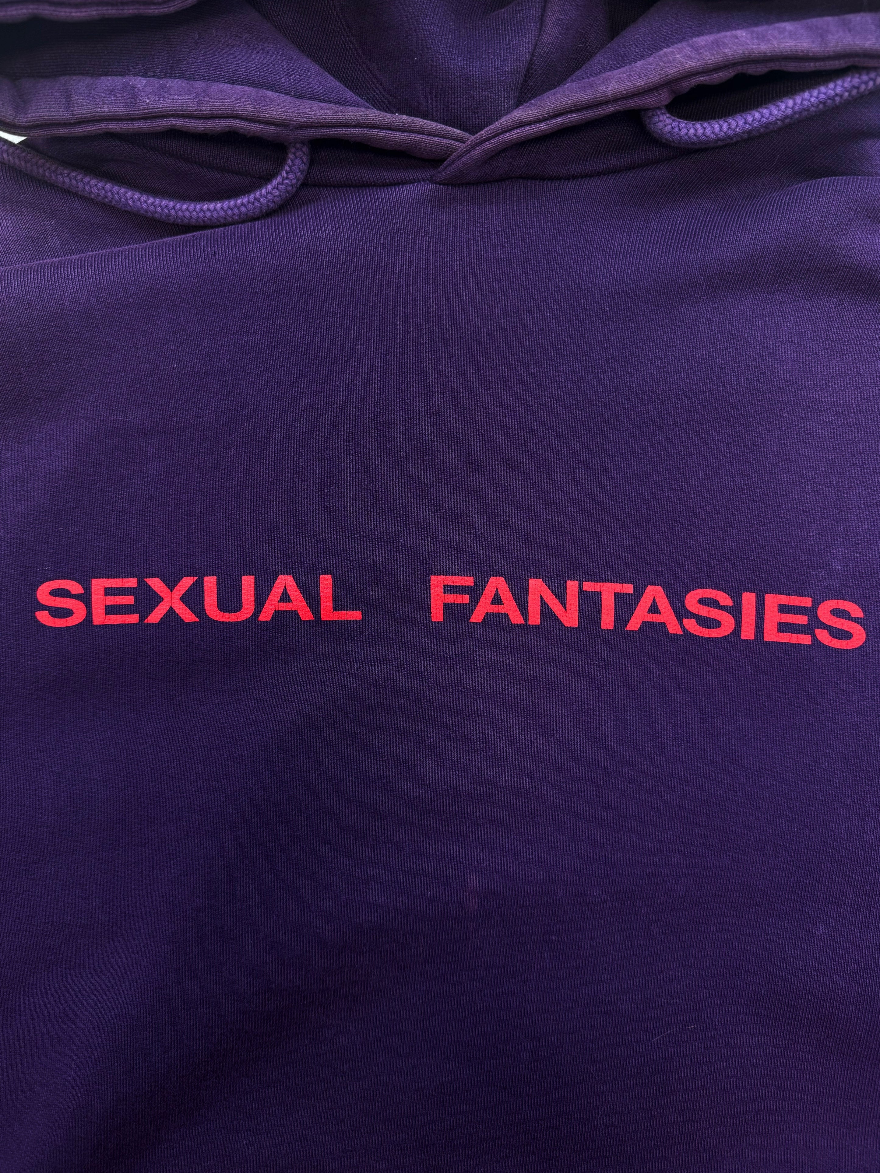 AW16 Vetements Homme ‘Sexual Fantasies’ Purple Slogan Hoodie